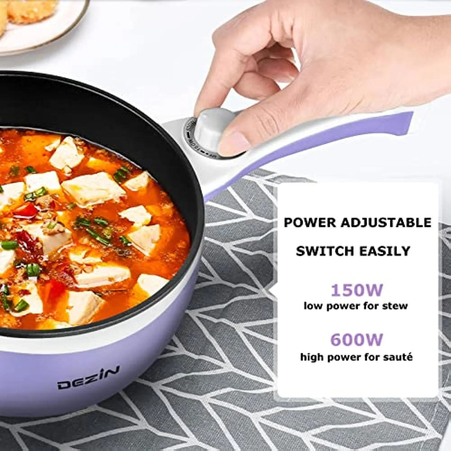 1.5L Mini Portable Hot Pot for Food Warmer With Heat Adjustment