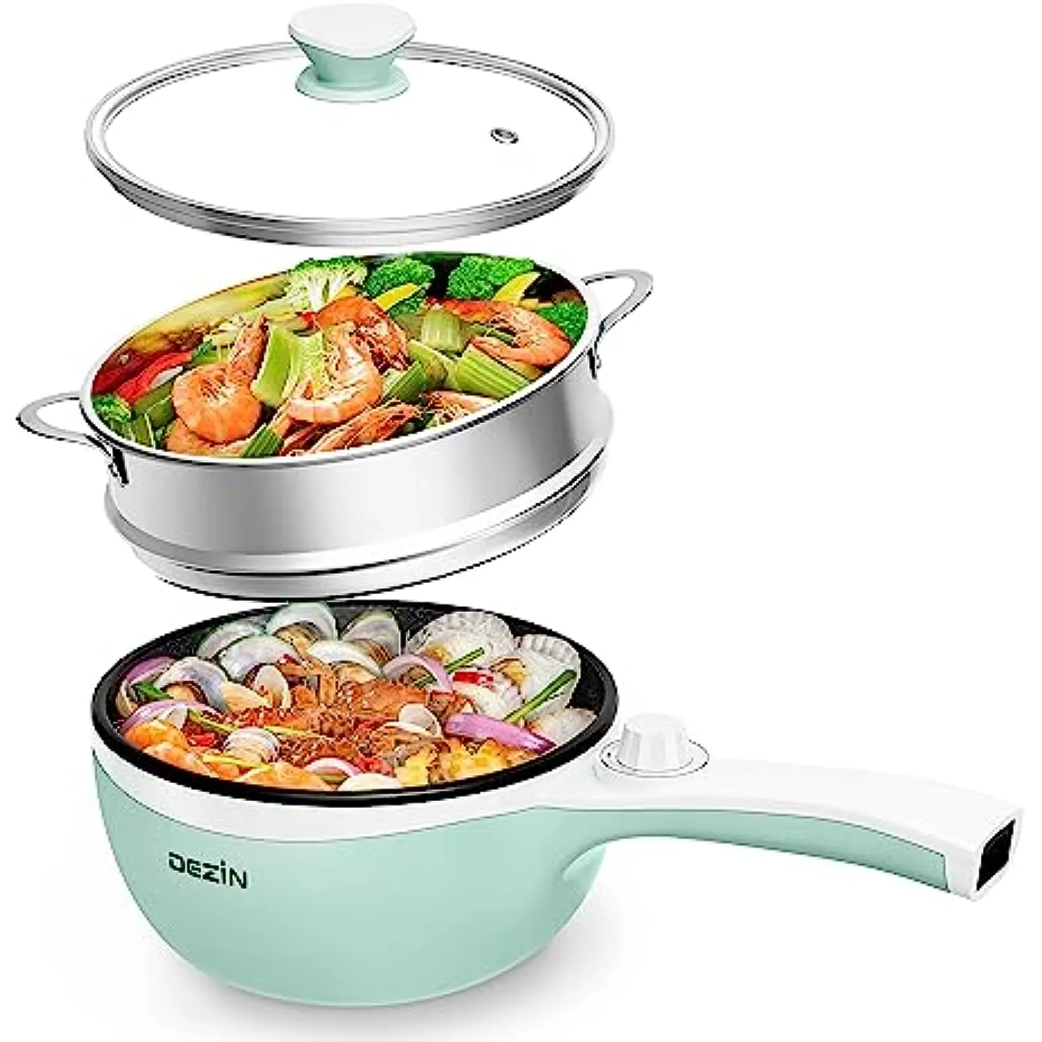 1.5L Mini Portable Hot Pot for Food Warmer With Heat Adjustment