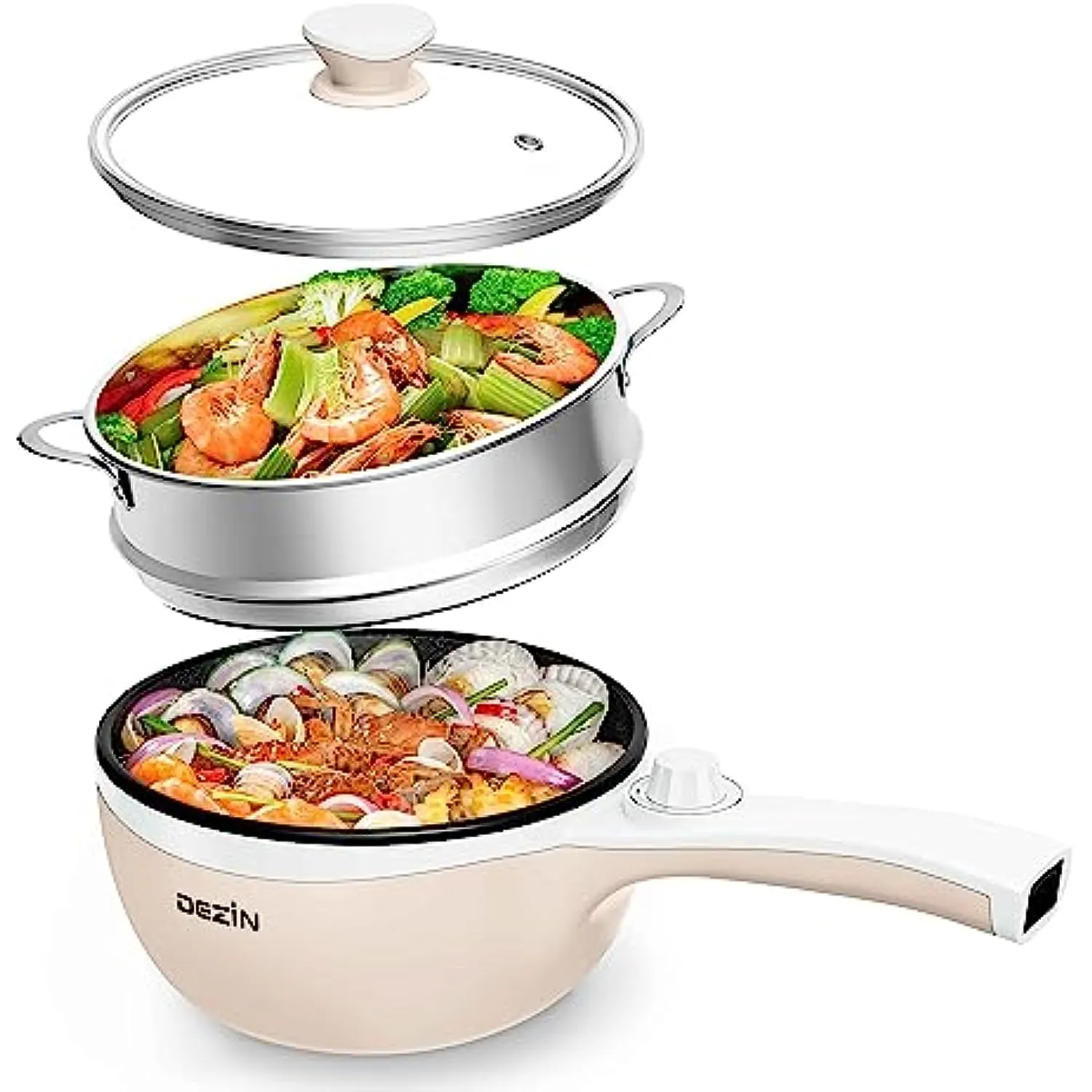 1.5L Mini Portable Hot Pot for Food Warmer With Heat Adjustment