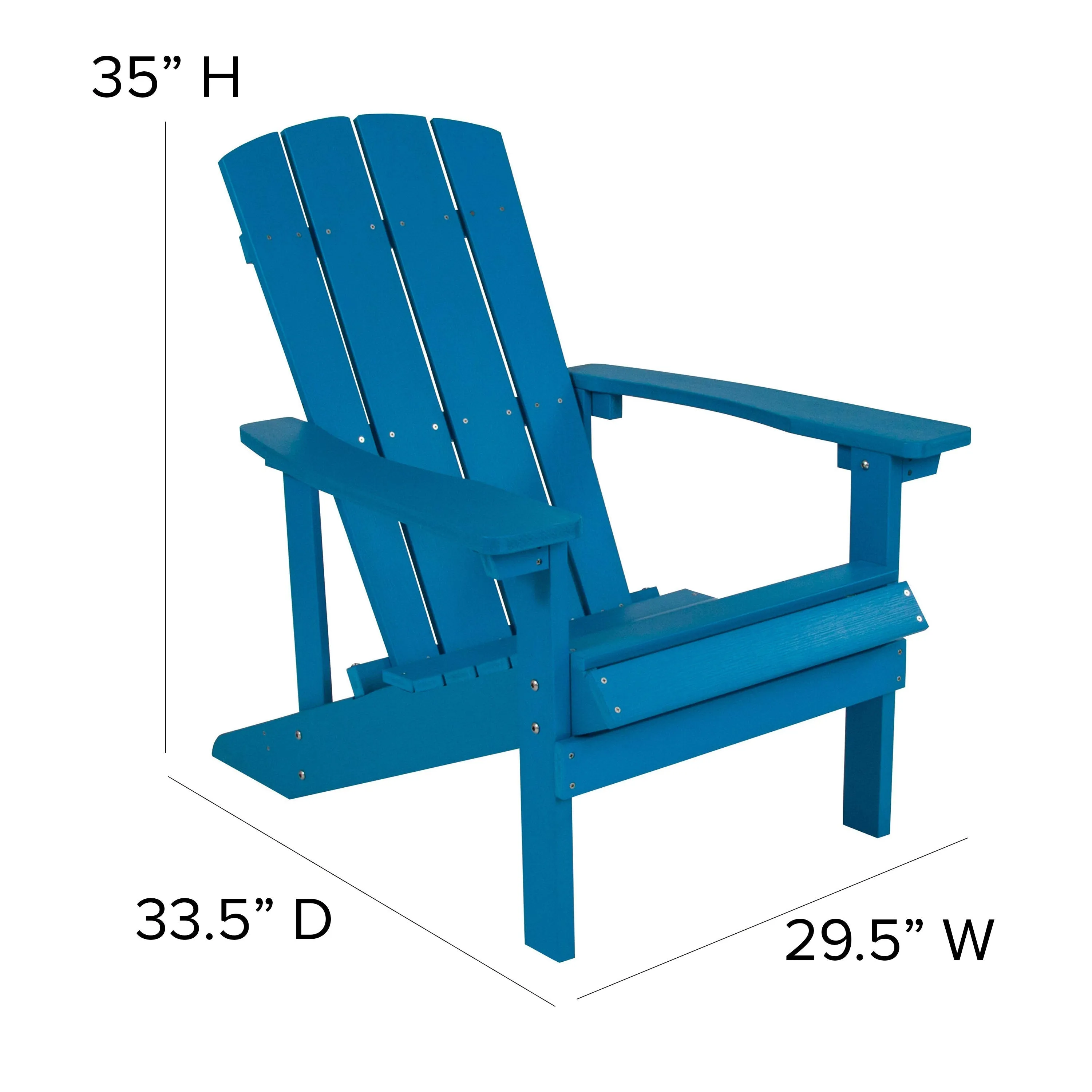 2 Pack Charlestown All-Weather Poly Resin Wood Adirondack Chairs with Side Table