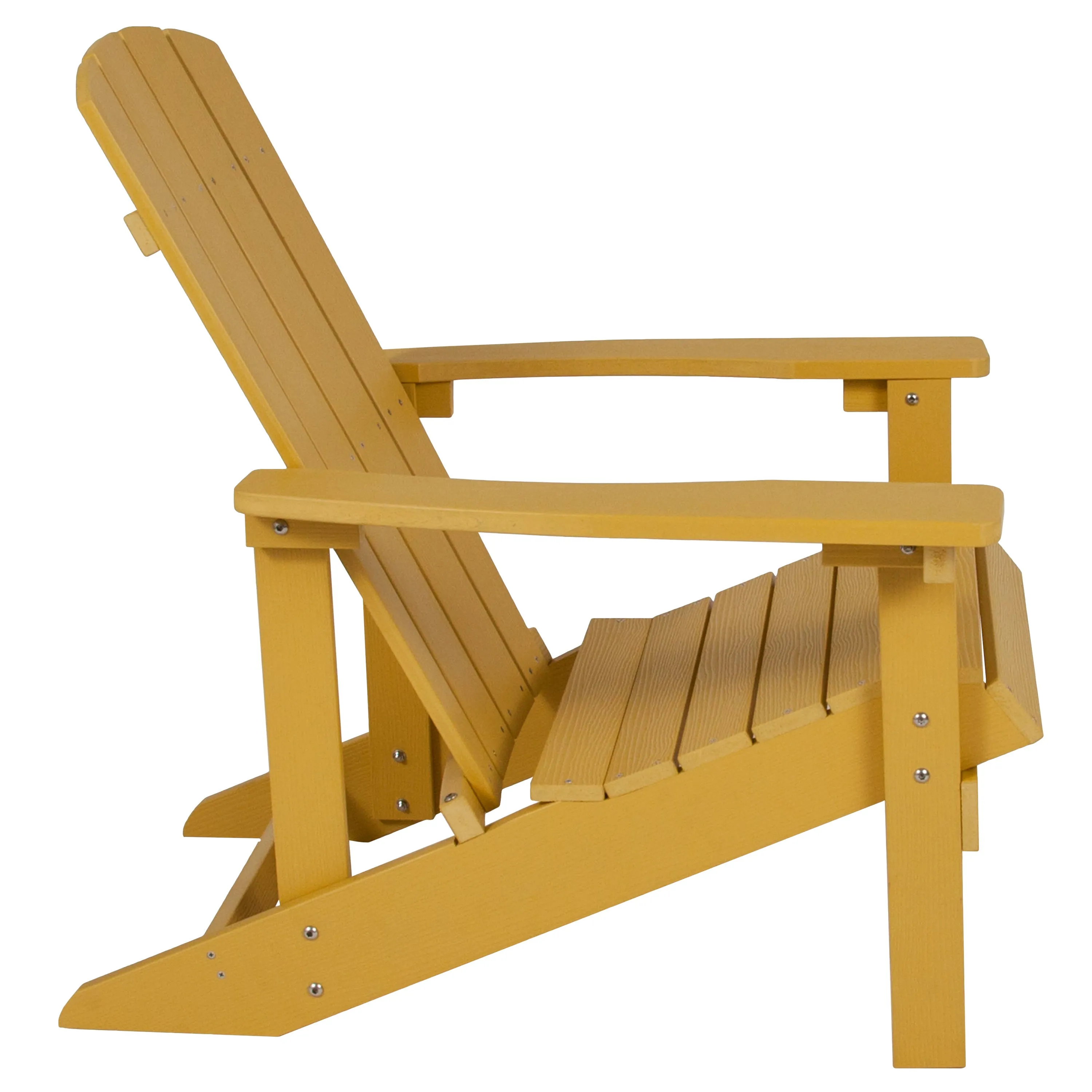 2 Pack Charlestown All-Weather Poly Resin Wood Adirondack Chairs with Side Table