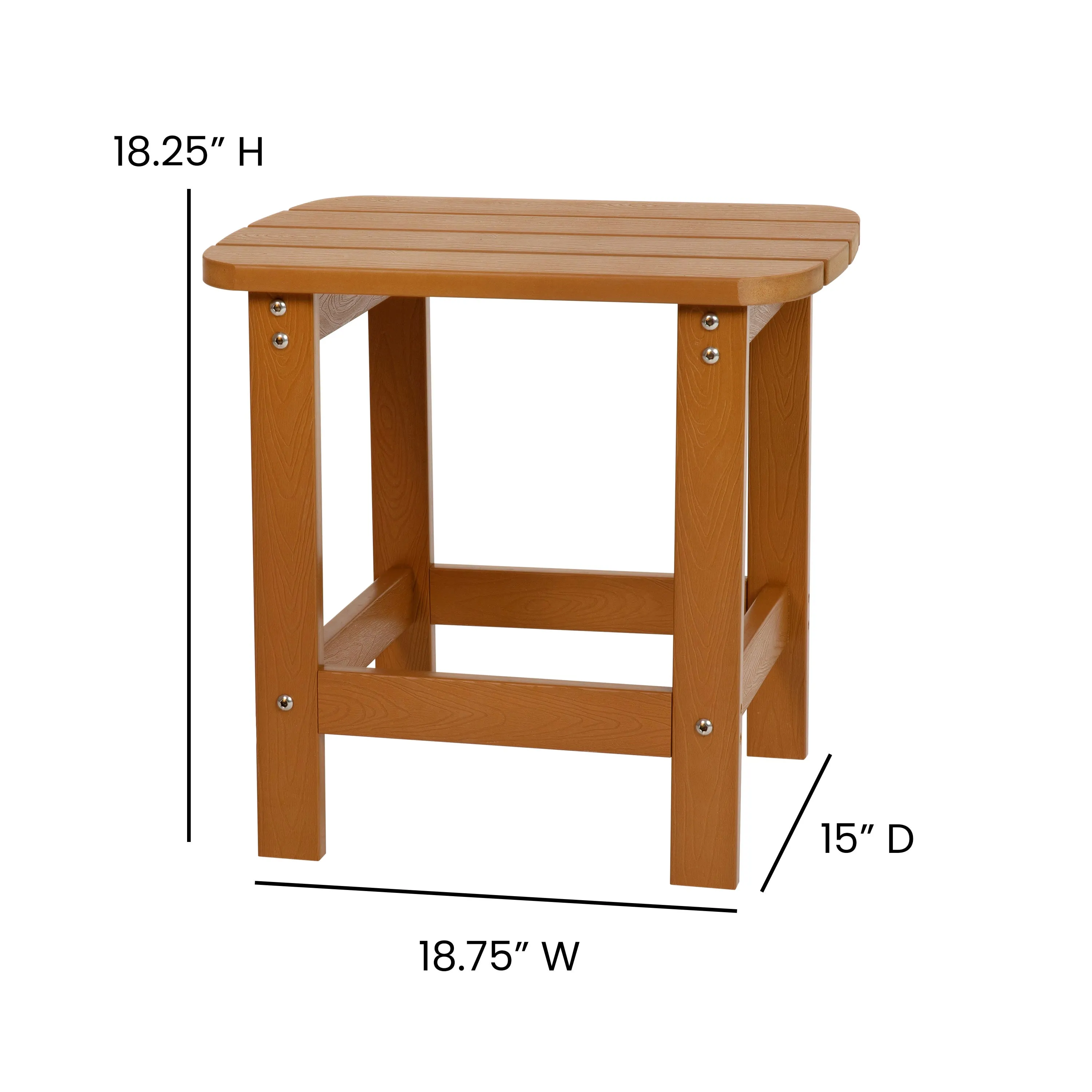 2 Pack Charlestown All-Weather Poly Resin Wood Adirondack Chairs with Side Table