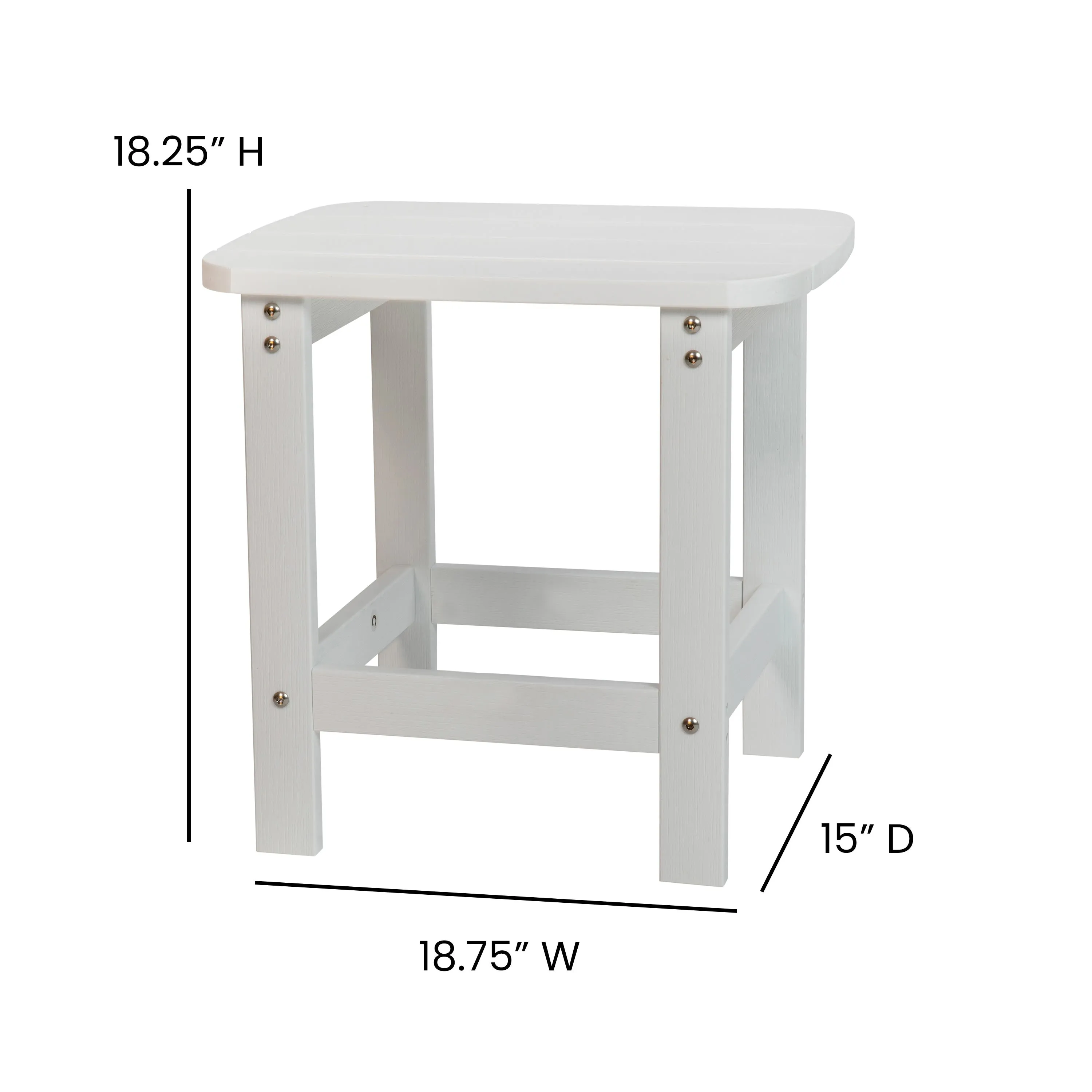 2 Pack Charlestown All-Weather Poly Resin Wood Adirondack Chairs with Side Table