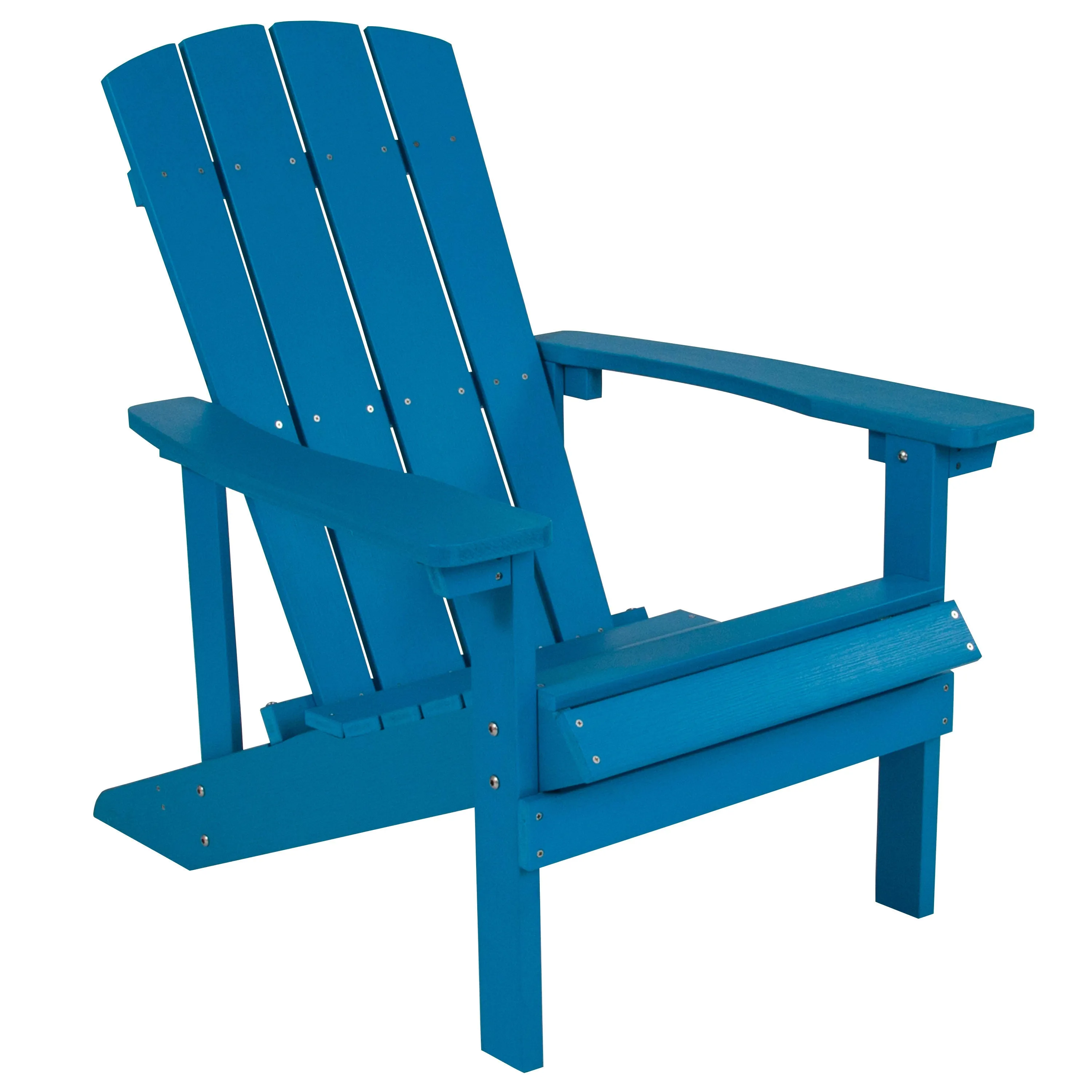 2 Pack Charlestown All-Weather Poly Resin Wood Adirondack Chairs with Side Table