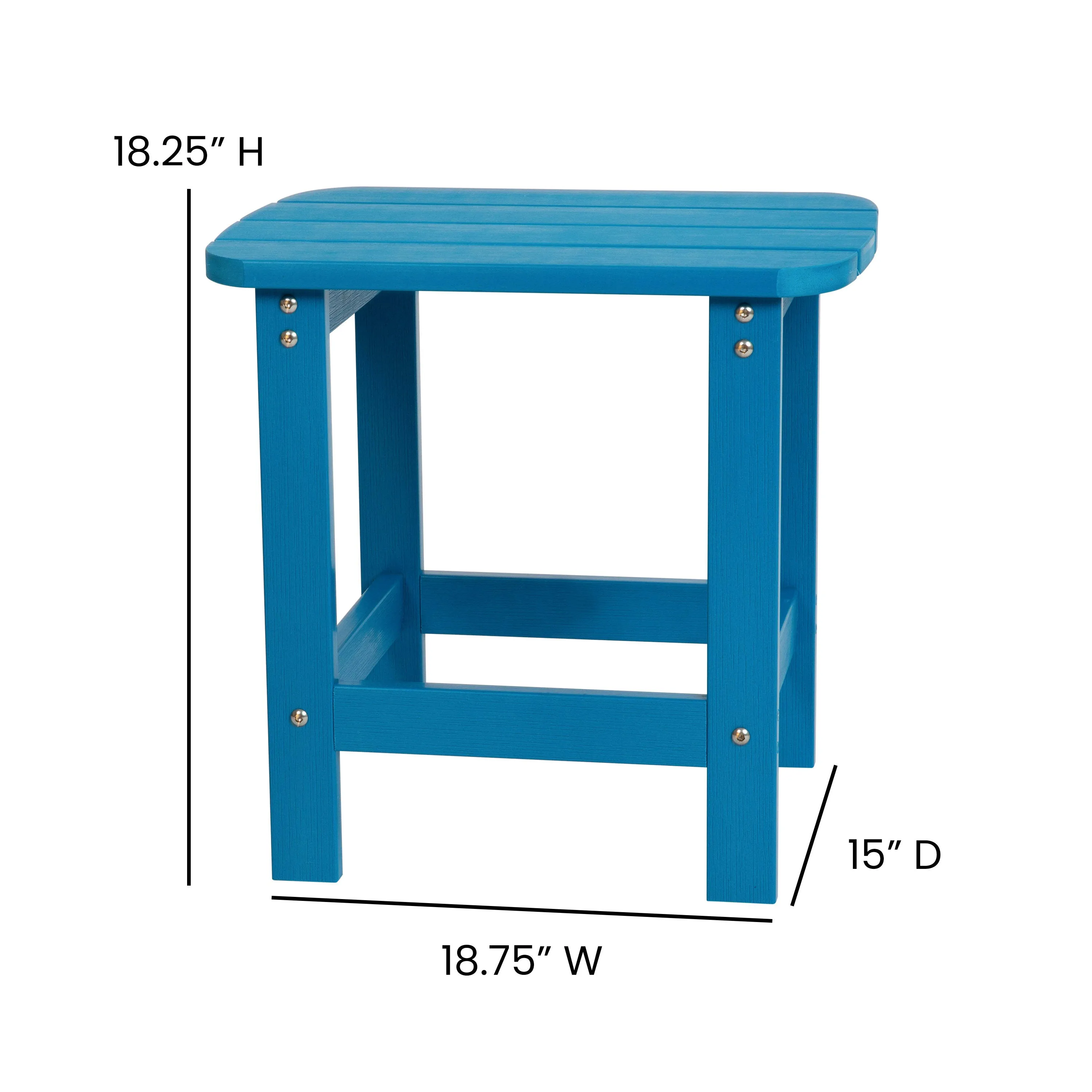 2 Pack Charlestown All-Weather Poly Resin Wood Adirondack Chairs with Side Table