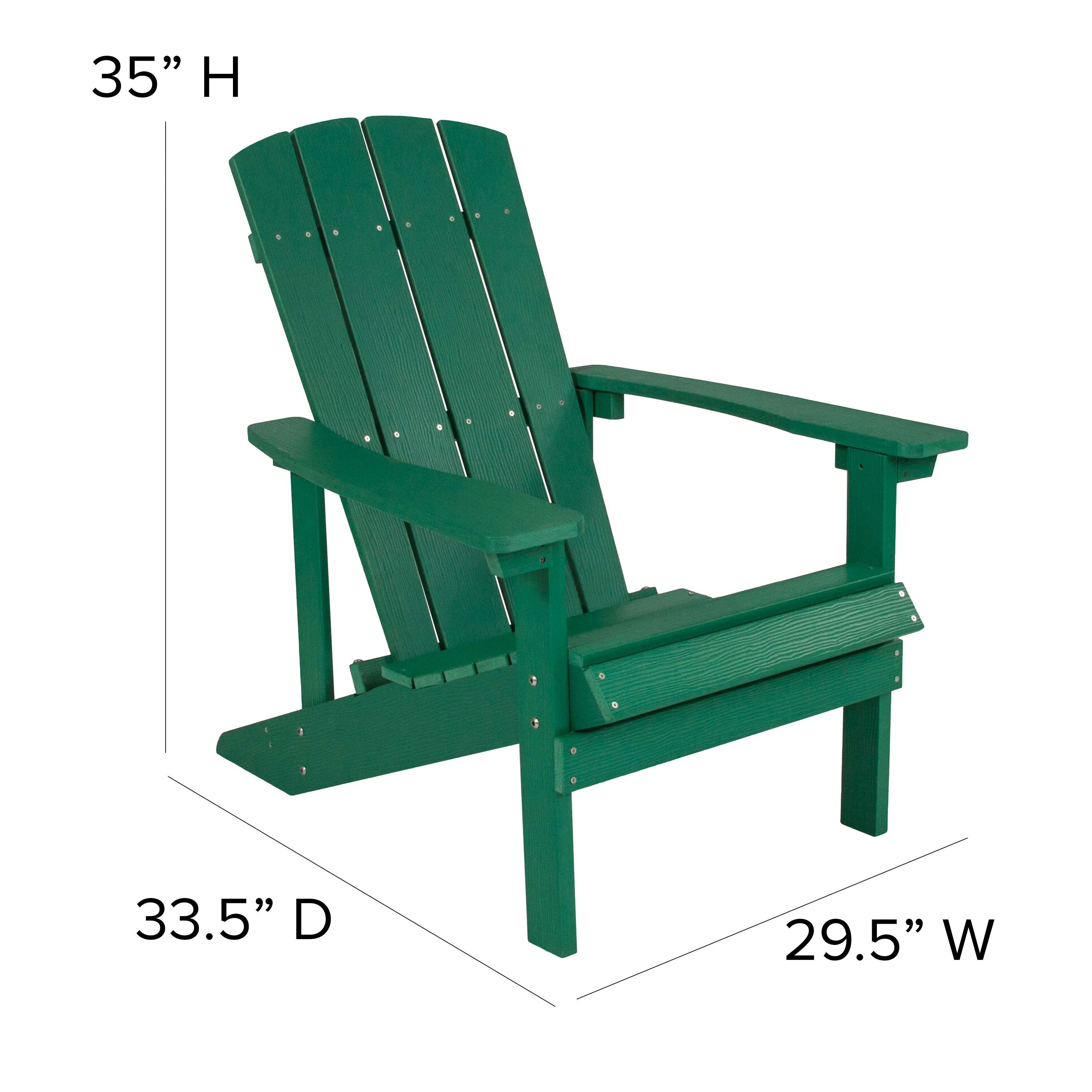 2 Pack Charlestown All-Weather Poly Resin Wood Adirondack Chairs with Side Table