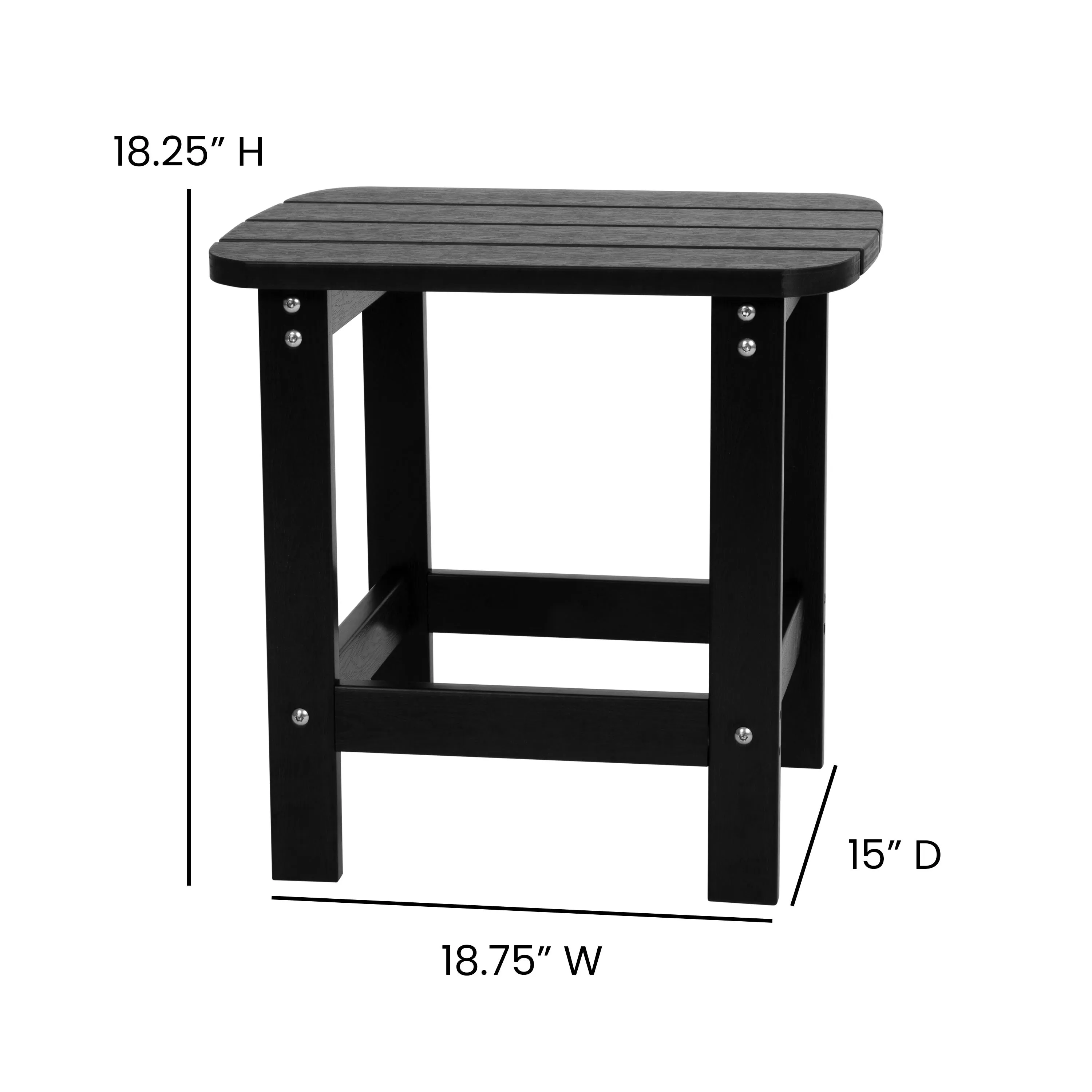 2 Pack Charlestown All-Weather Poly Resin Wood Adirondack Chairs with Side Table