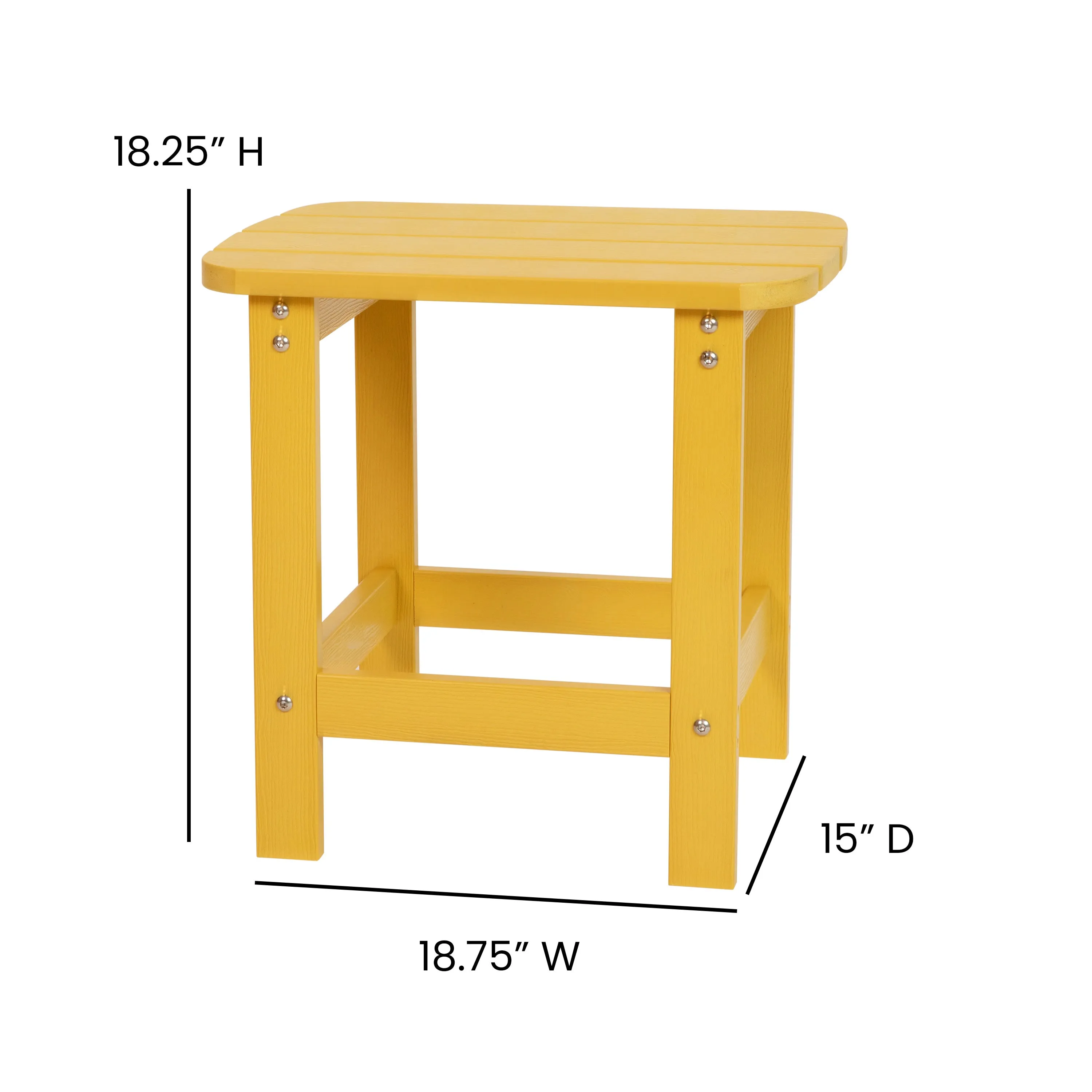 2 Pack Charlestown All-Weather Poly Resin Wood Adirondack Chairs with Side Table