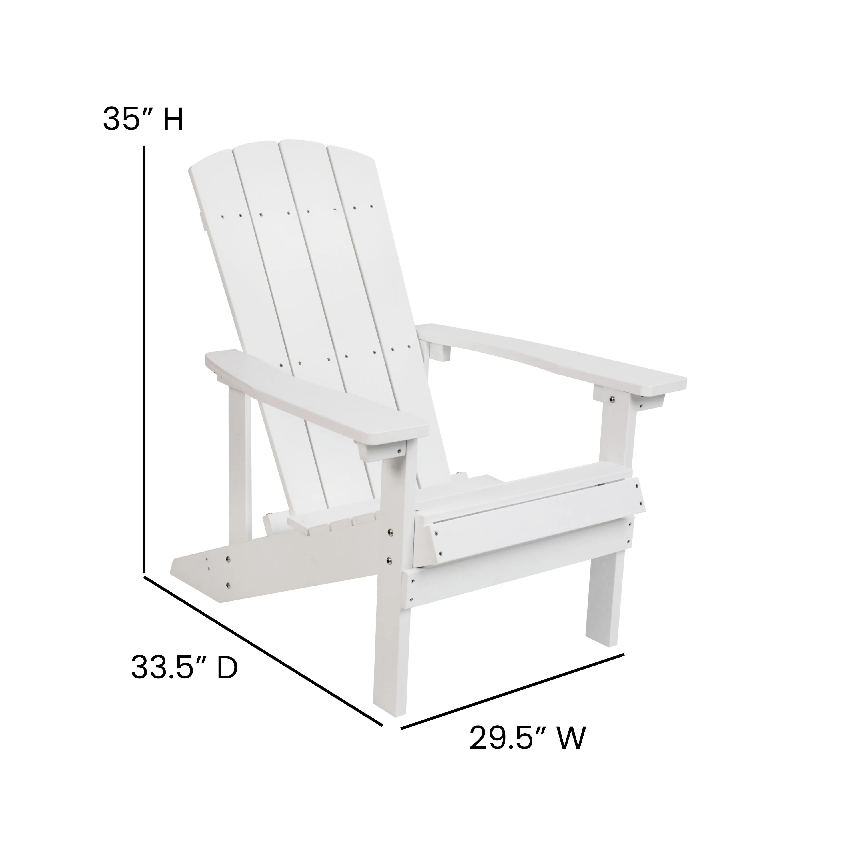 2 Pack Charlestown All-Weather Poly Resin Wood Adirondack Chairs with Side Table