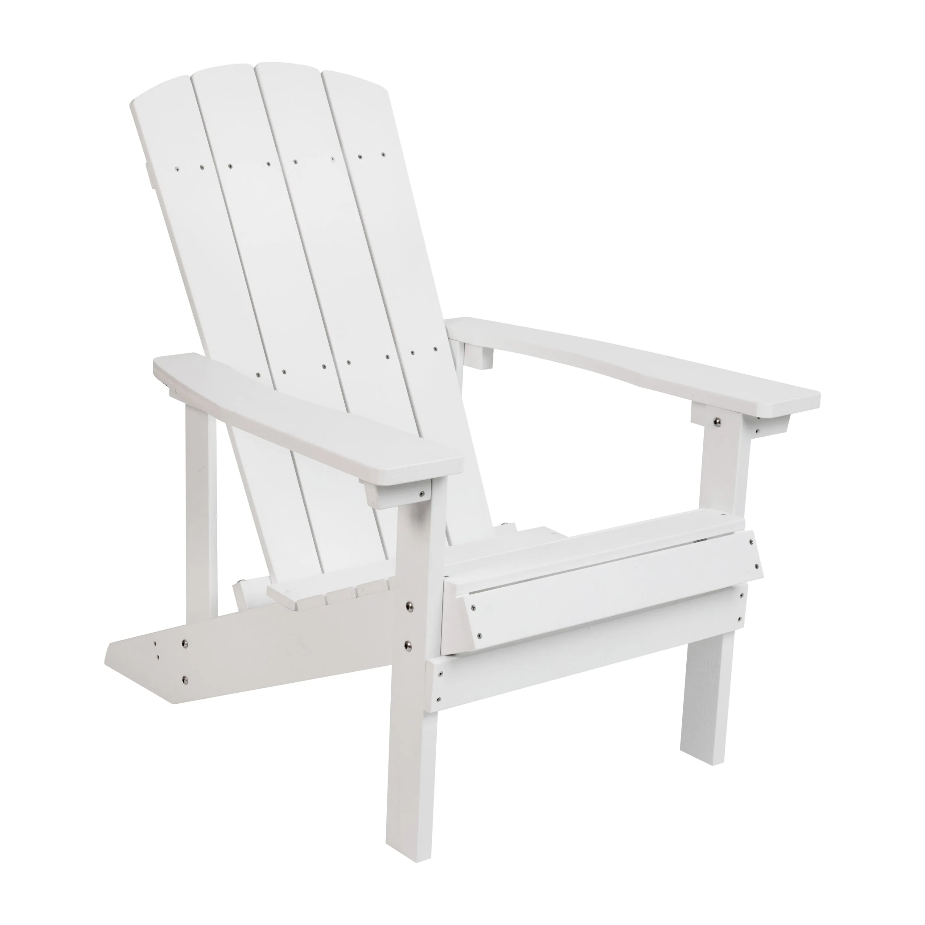 2 Pack Charlestown All-Weather Poly Resin Wood Adirondack Chairs with Side Table