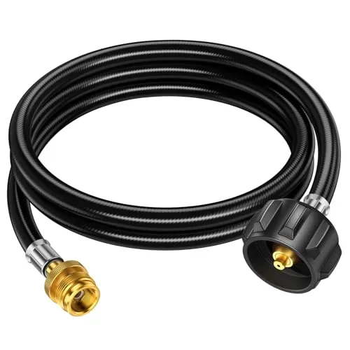 Alloxity 4FT Propane Hose Adapter 1lb to 20lb, Propane Tank Hose with QCC1/Type1 for 5-40lb Propane Tanks, Propane Adapter Hose with CGA600 Connection for Weber Q Grill/Coleman Stove/Buddy Heater