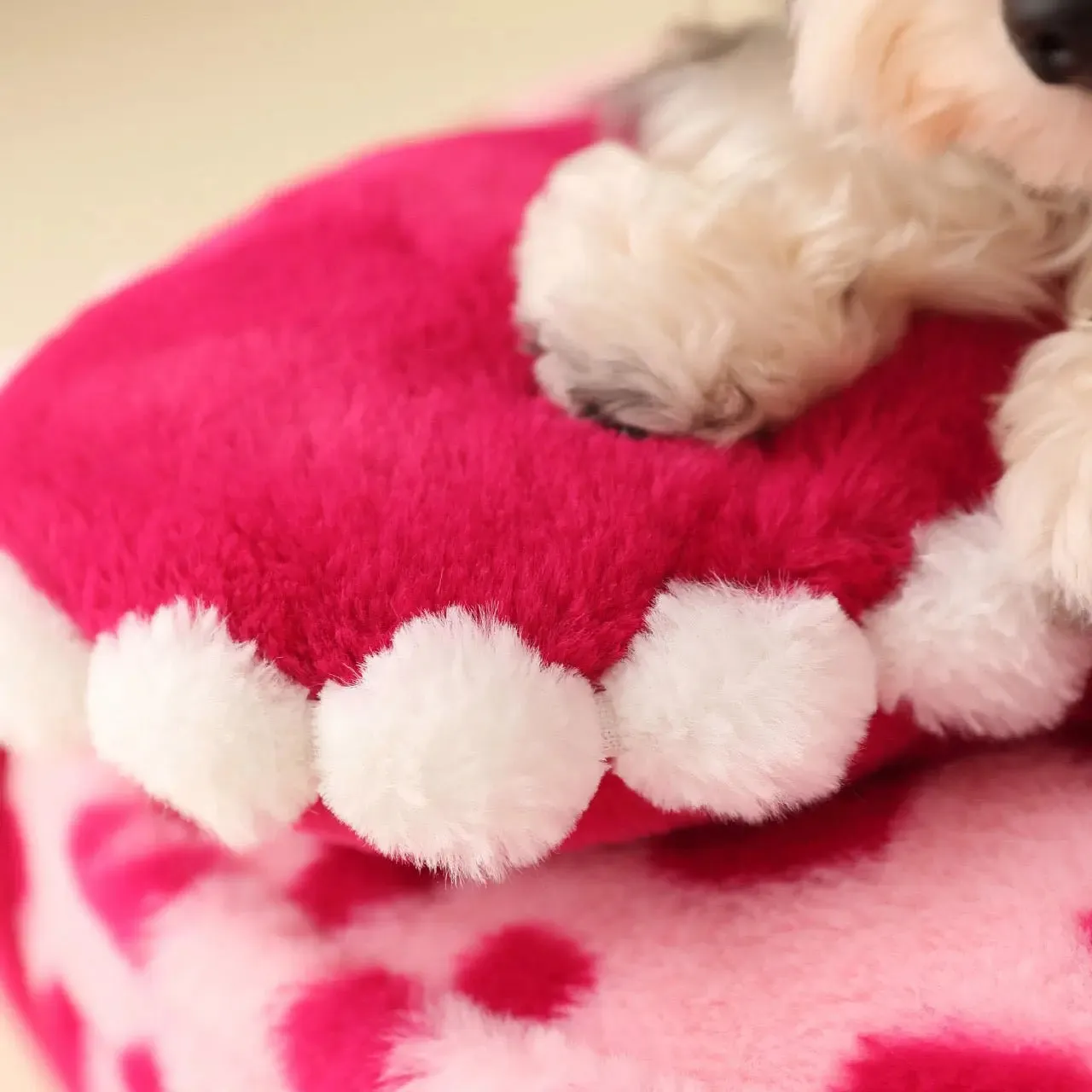 Anniepaw Detachable Washable Dog & Cat Bed Pink Barbie Heart with Pillow