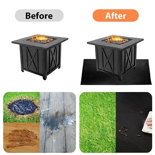 BAKEWAY Under Grill Mats for Outdoor Tabletop Grill - 24 X 31 inch Fireproof-Grill Mats Easy to Clean Reusable Grill Mat, Heat Resistant Grill Table Mat, Fireproof, Waterproof, Oil Proof BBQ Mat