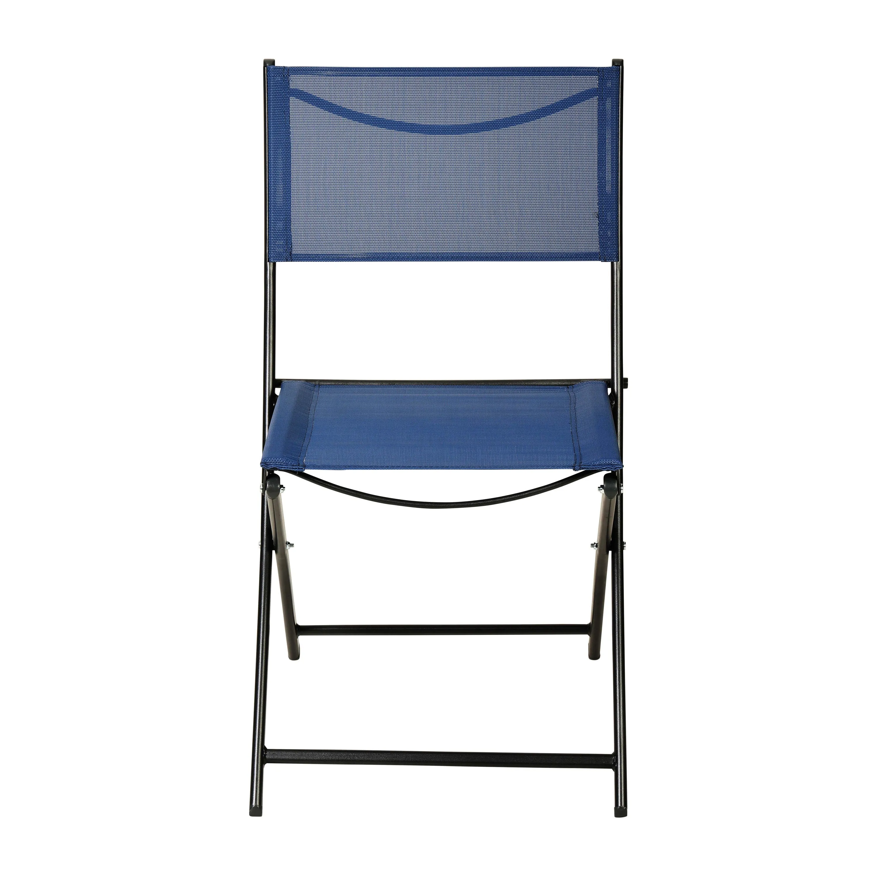 Brazos Set of 2 Commercial Grade Indoor/Outdoor Folding Chairs with Flex Comfort Material Backs and Seats and Metal Frames