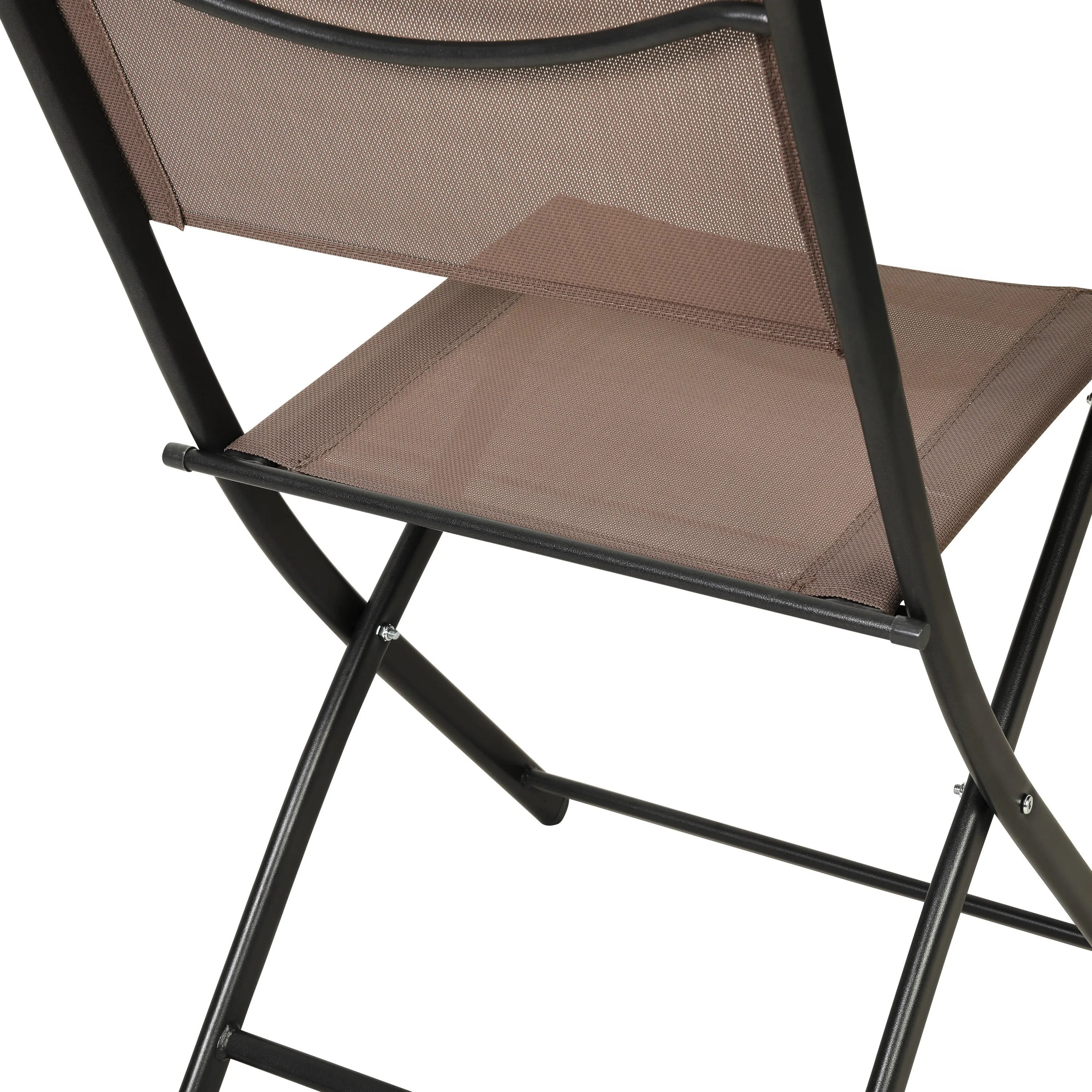 Brazos Set of 2 Commercial Grade Indoor/Outdoor Folding Chairs with Flex Comfort Material Backs and Seats and Metal Frames