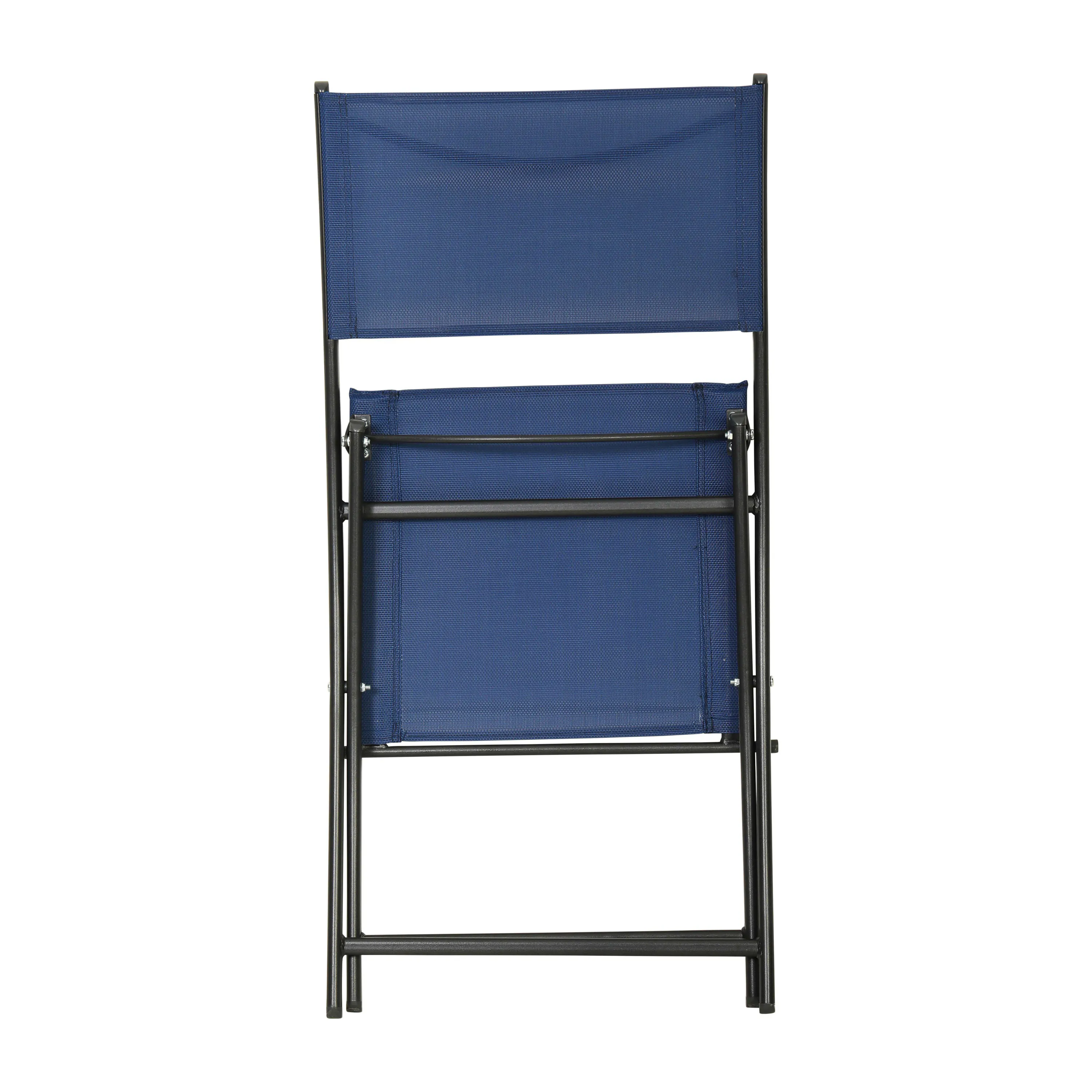 Brazos Set of 2 Commercial Grade Indoor/Outdoor Folding Chairs with Flex Comfort Material Backs and Seats and Metal Frames