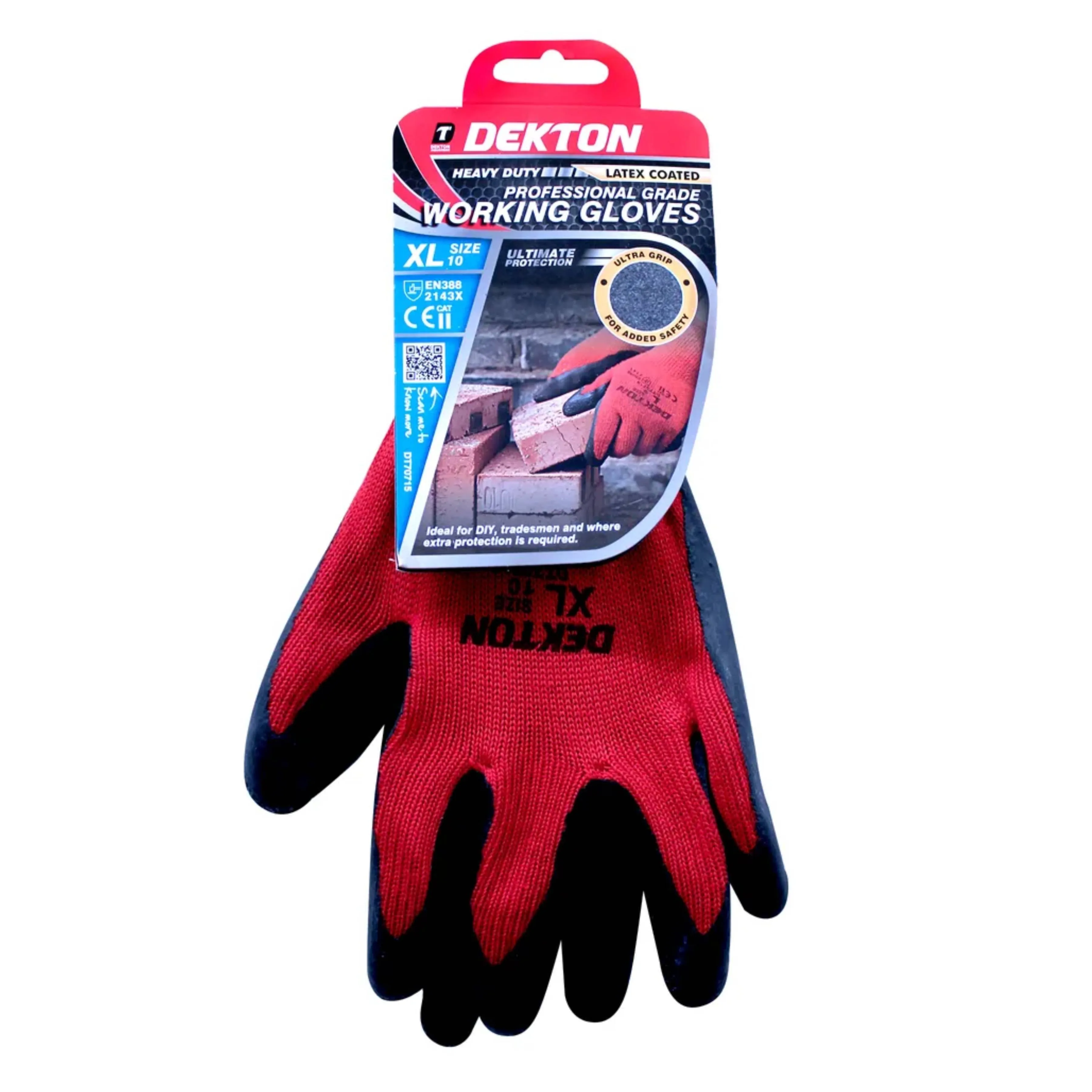 DEKTON Size 10/XL Heavy Duty Professional Grade Latex Coated Working Gloves