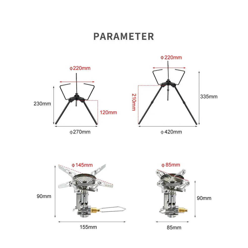 Detachable Aluminum Alloy GasStove Tripod Portable GasLamp Stoves Bracket Outdoor Furnace Rack Hiking Picnic Stoves Accessory