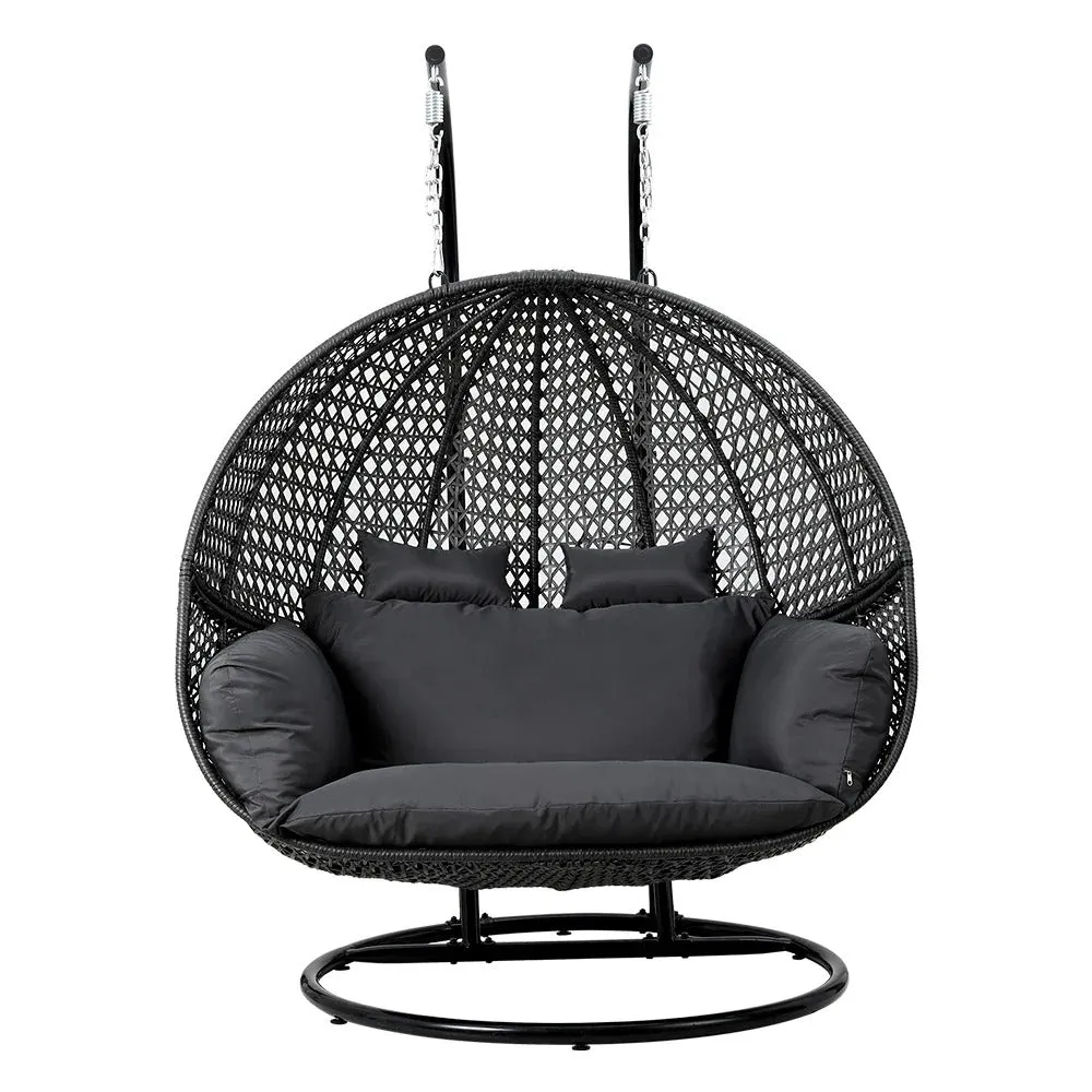 Dreobe Double Seater Outdoor Egg Swing Chair - Dark Grey