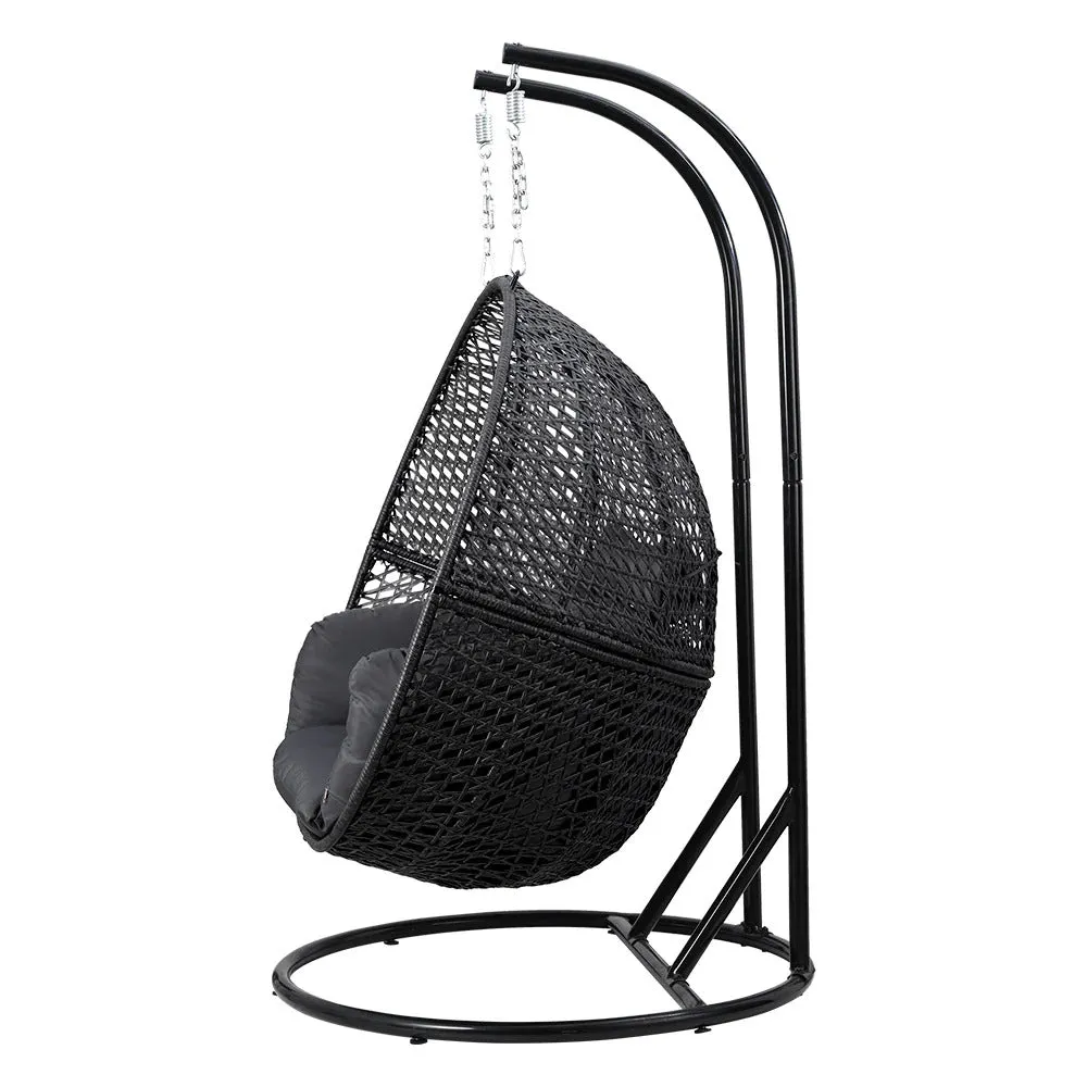 Dreobe Double Seater Outdoor Egg Swing Chair - Dark Grey