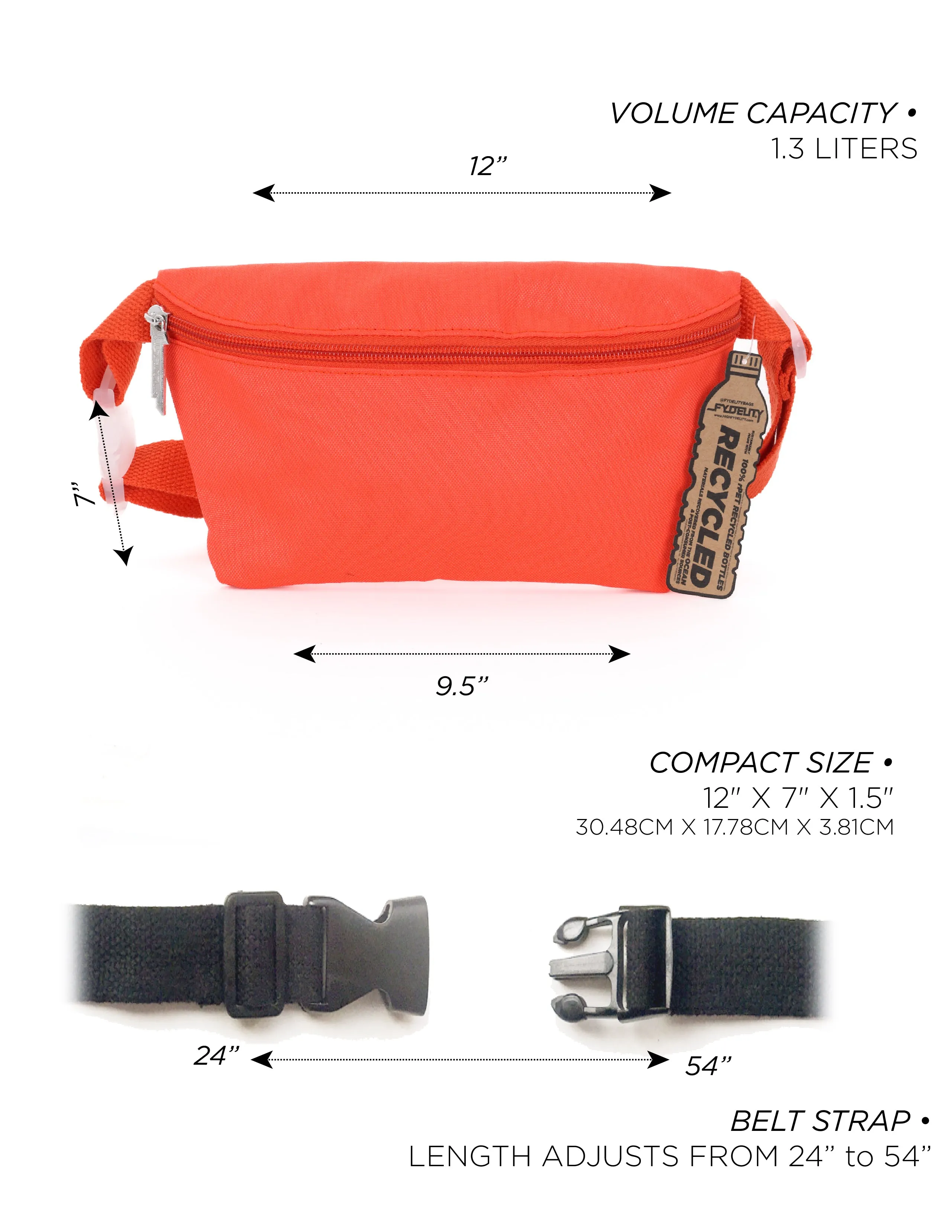 Fanny Pack | Slim | Recycled RPET | Neon Red