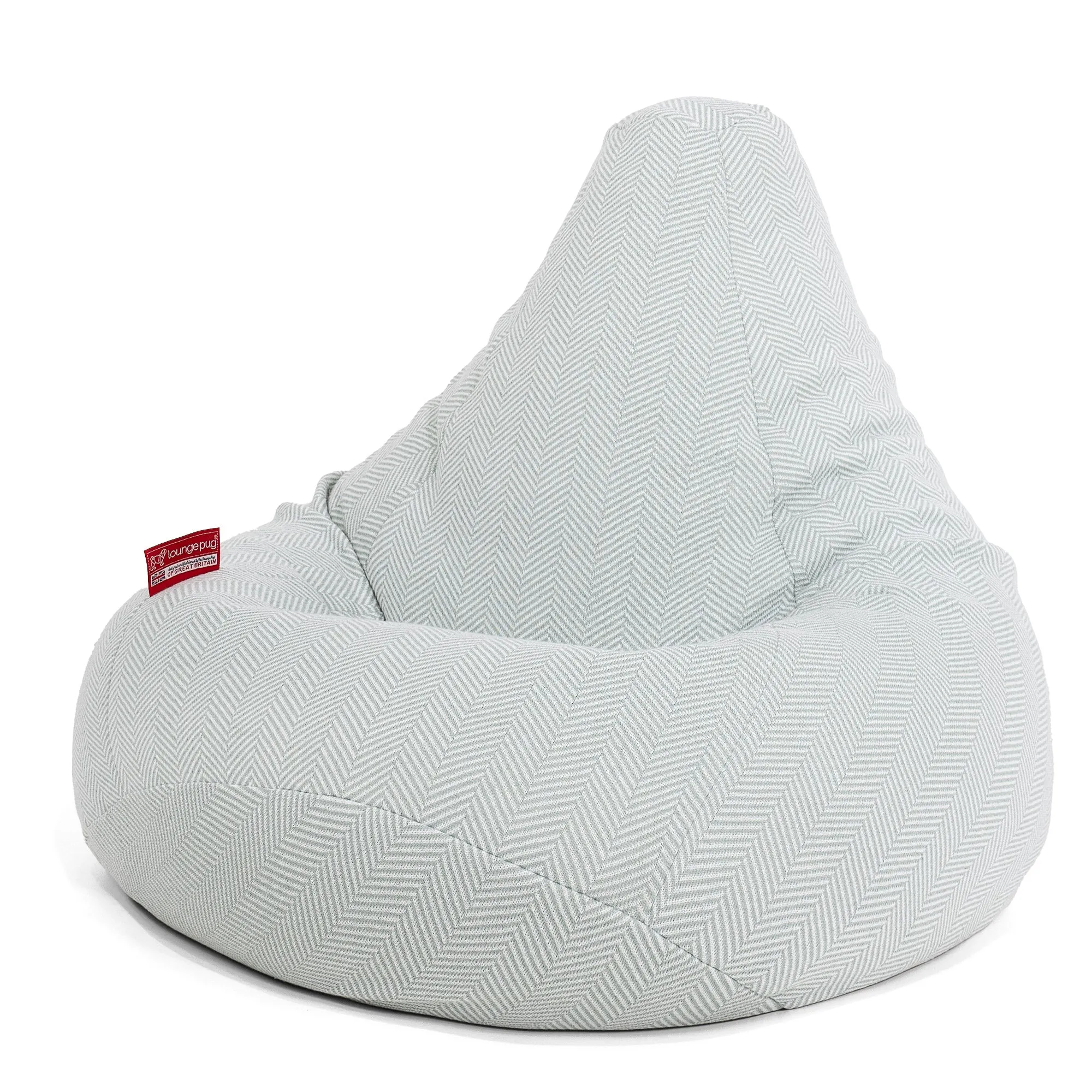 Highback Bean Bag Chair - Knitted Herringbone Duck Egg