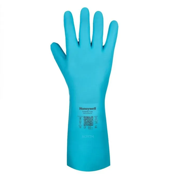 Honeywell Flextril 211 33-3150E/8M Microfoam Nitrile Cut Resistant Chemical Gloves, Angel Blue, Size 8 - Medium, Pack of 12