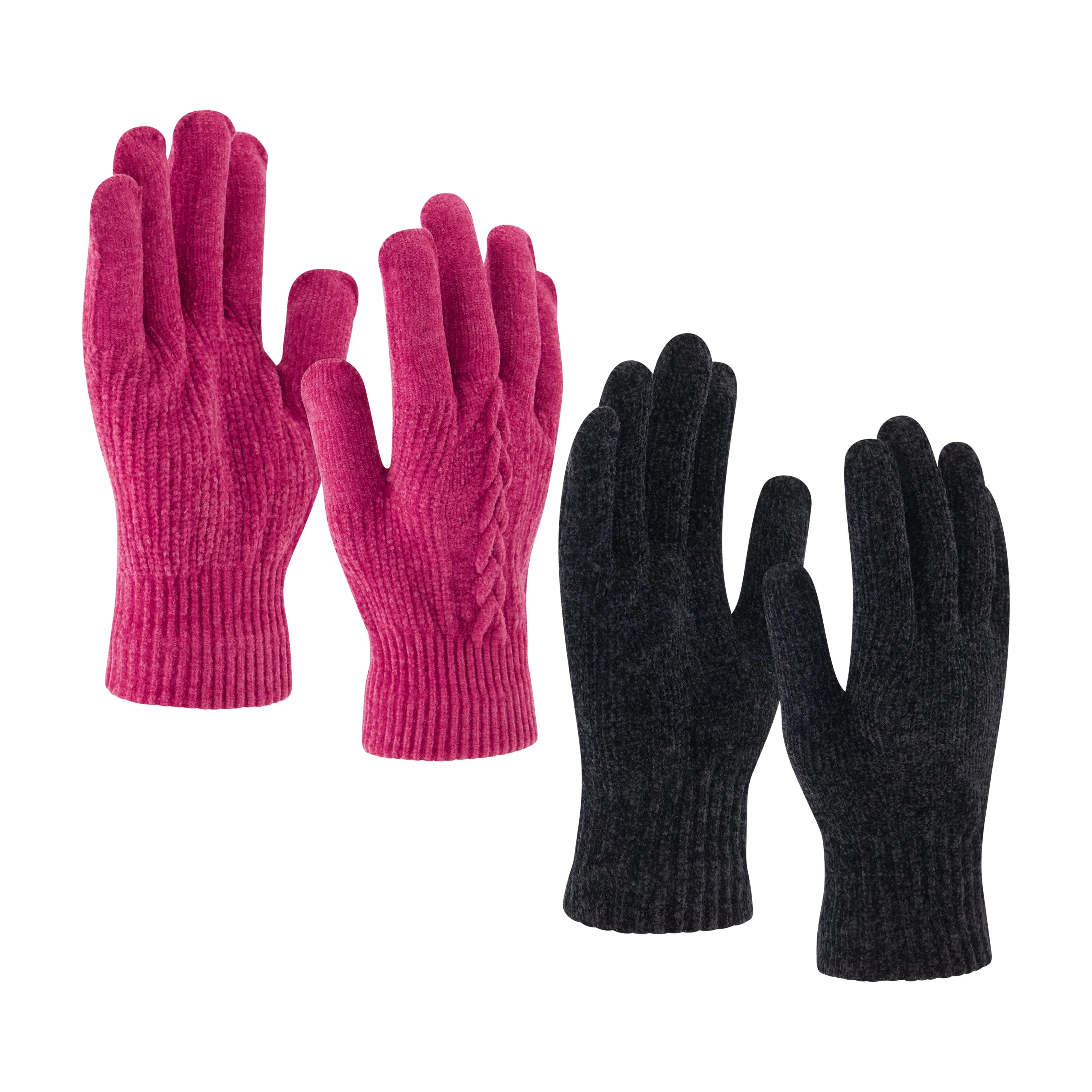 Laundry by Shelli Segal Women's 2-Pack Warm Chenille Gloves