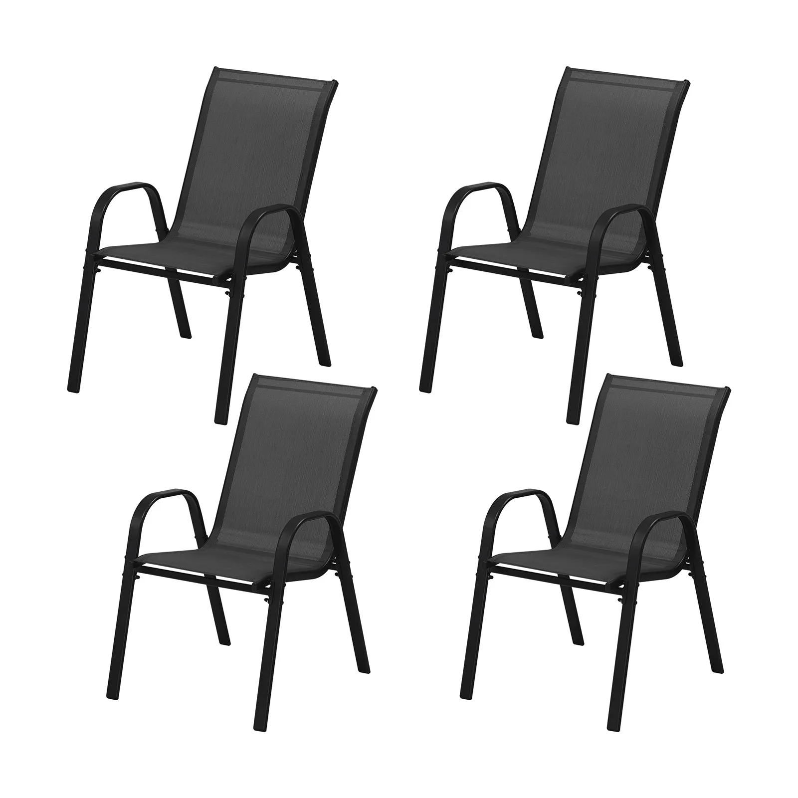 Livsip Outdoor Stackable Chairs Patio Furniture Lounge Chair Bistro Set 4 Piece