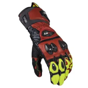 Ls2 Feng Racing Gloves Red H-V Yellow