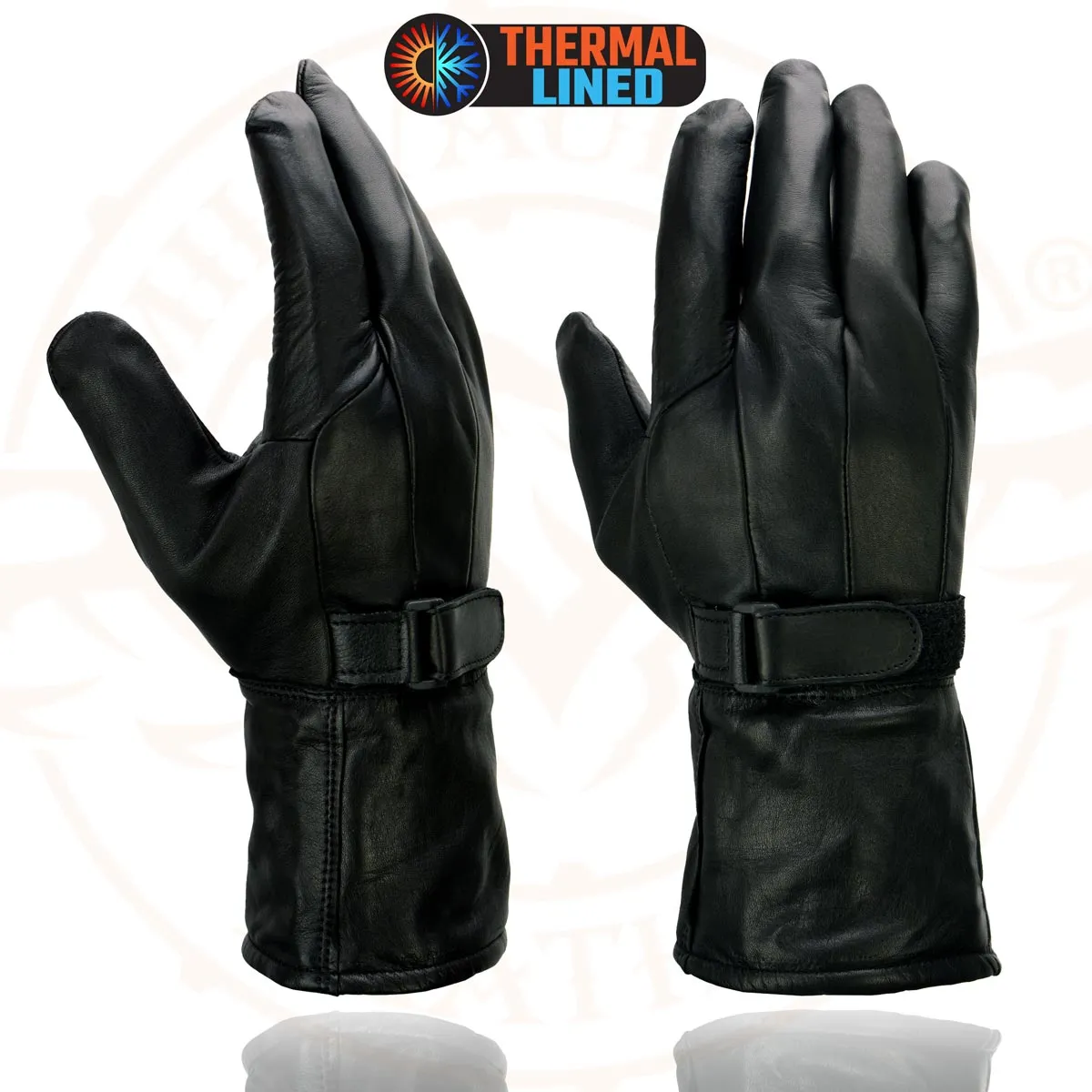 Milwaukee Leather MG7505 Men's Black Gauntlet Leather Winter