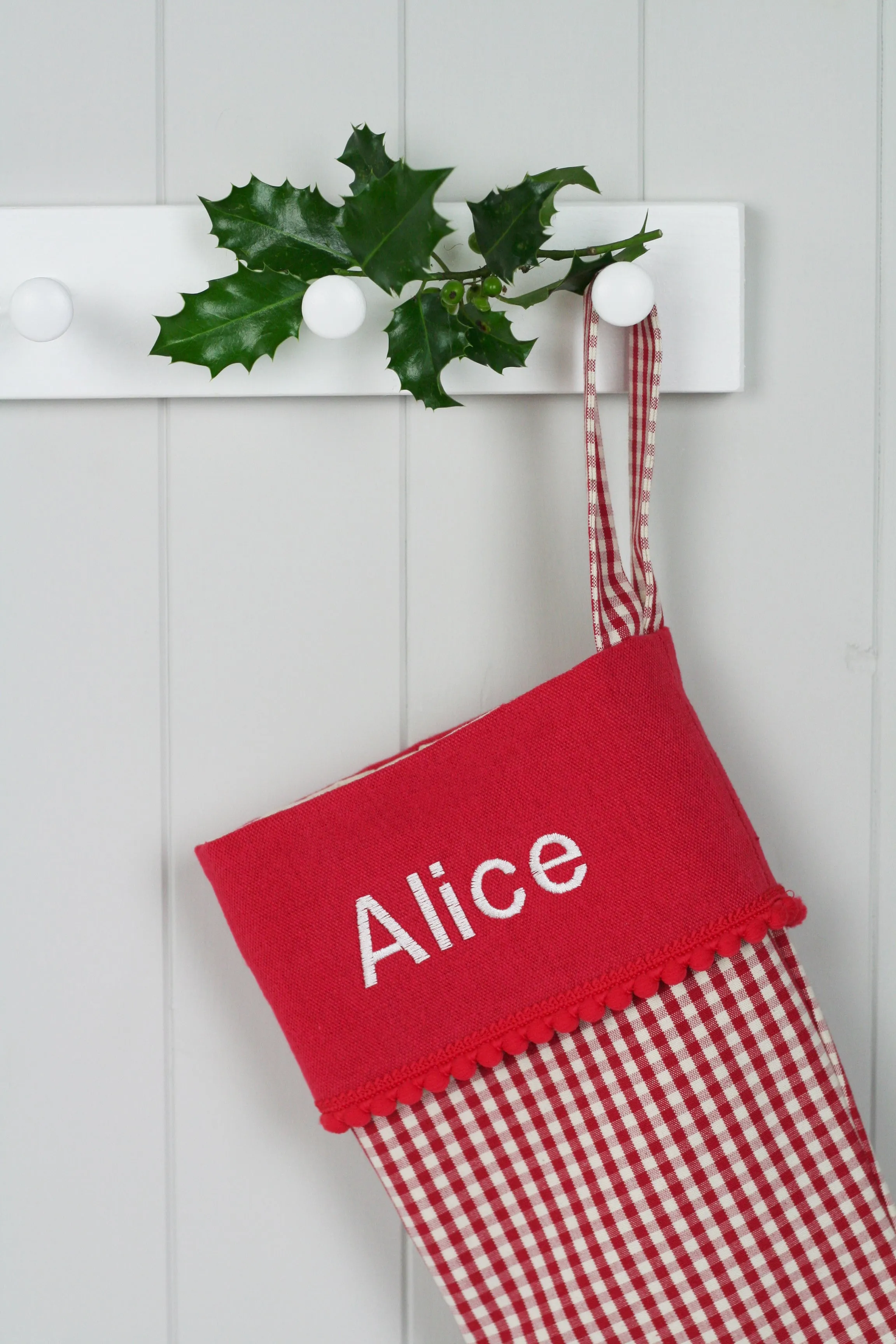 Personalised Christmas Stocking and Santa Sack Set GINGHAM CHECKS