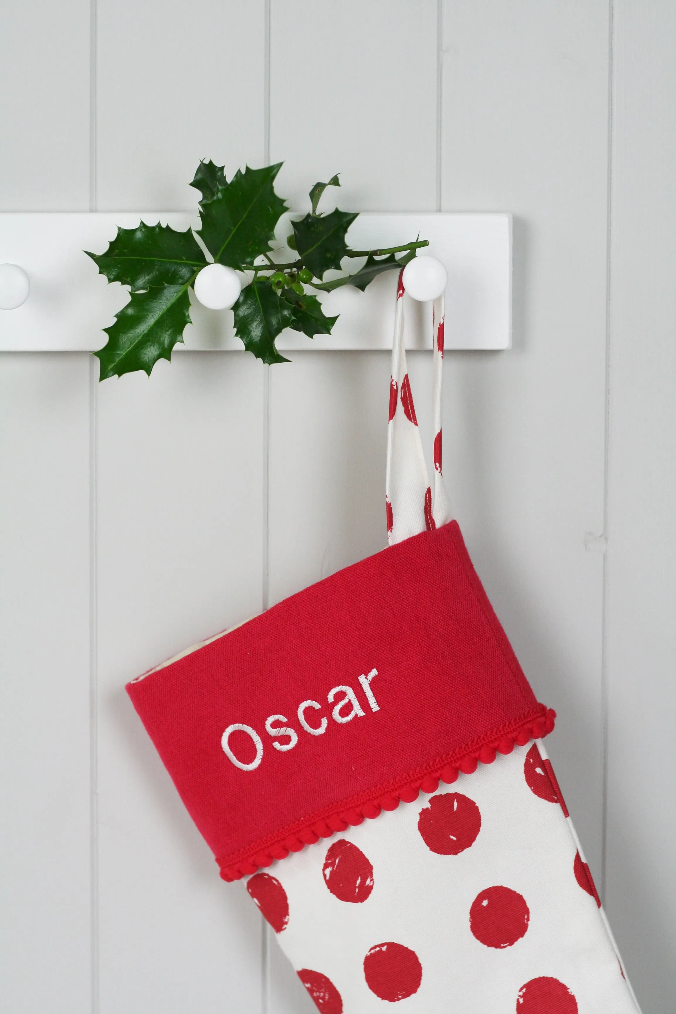 Personalised Christmas Stocking and Santa Sack Set RED SPOTS