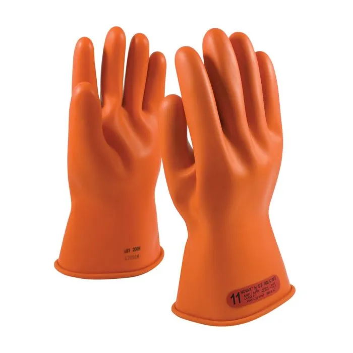 PIP NOVAX 147-0-11 Class 0 Rubber Insulating Glove, Orange