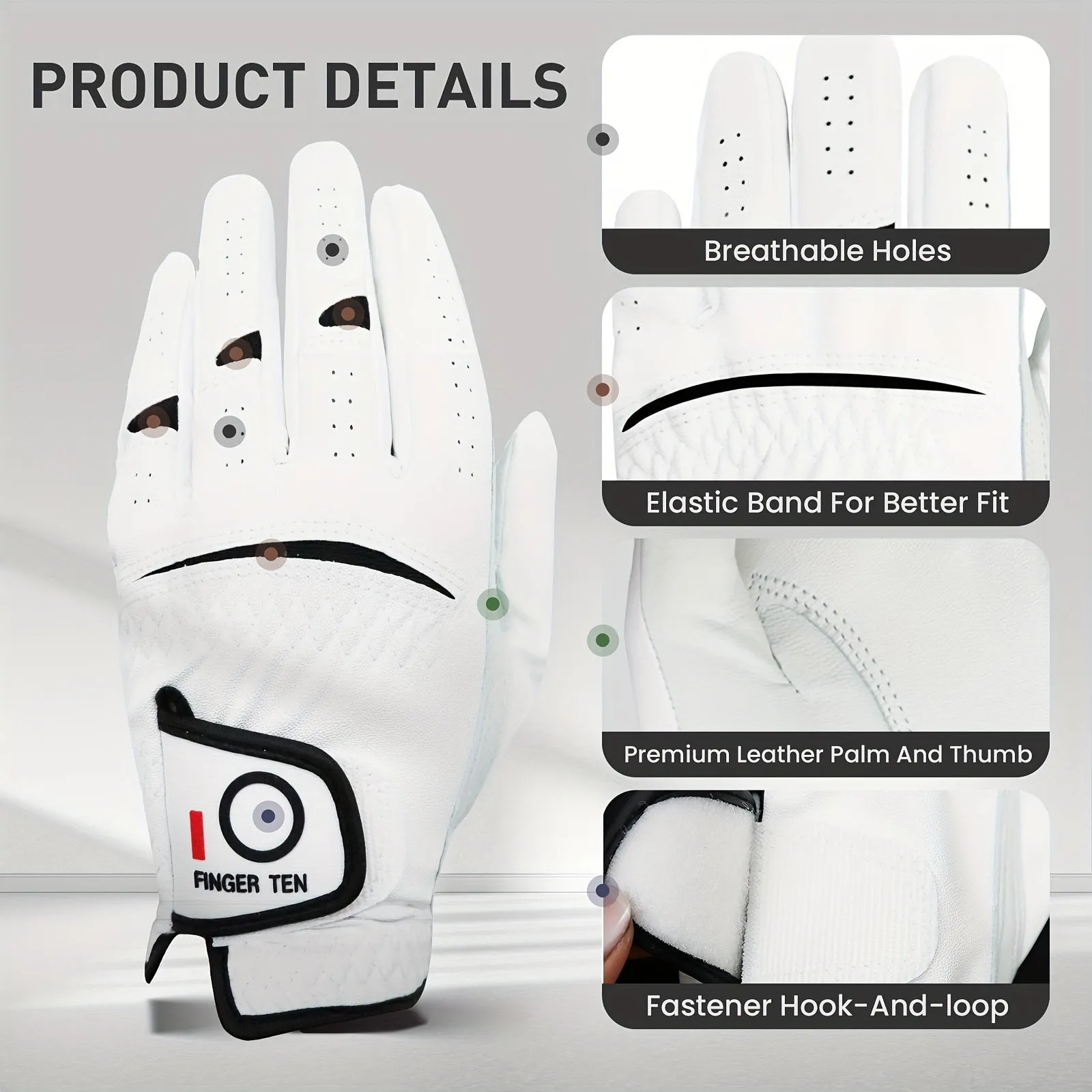 Premium PU Leather Golf Glove for Men All Weather Grip