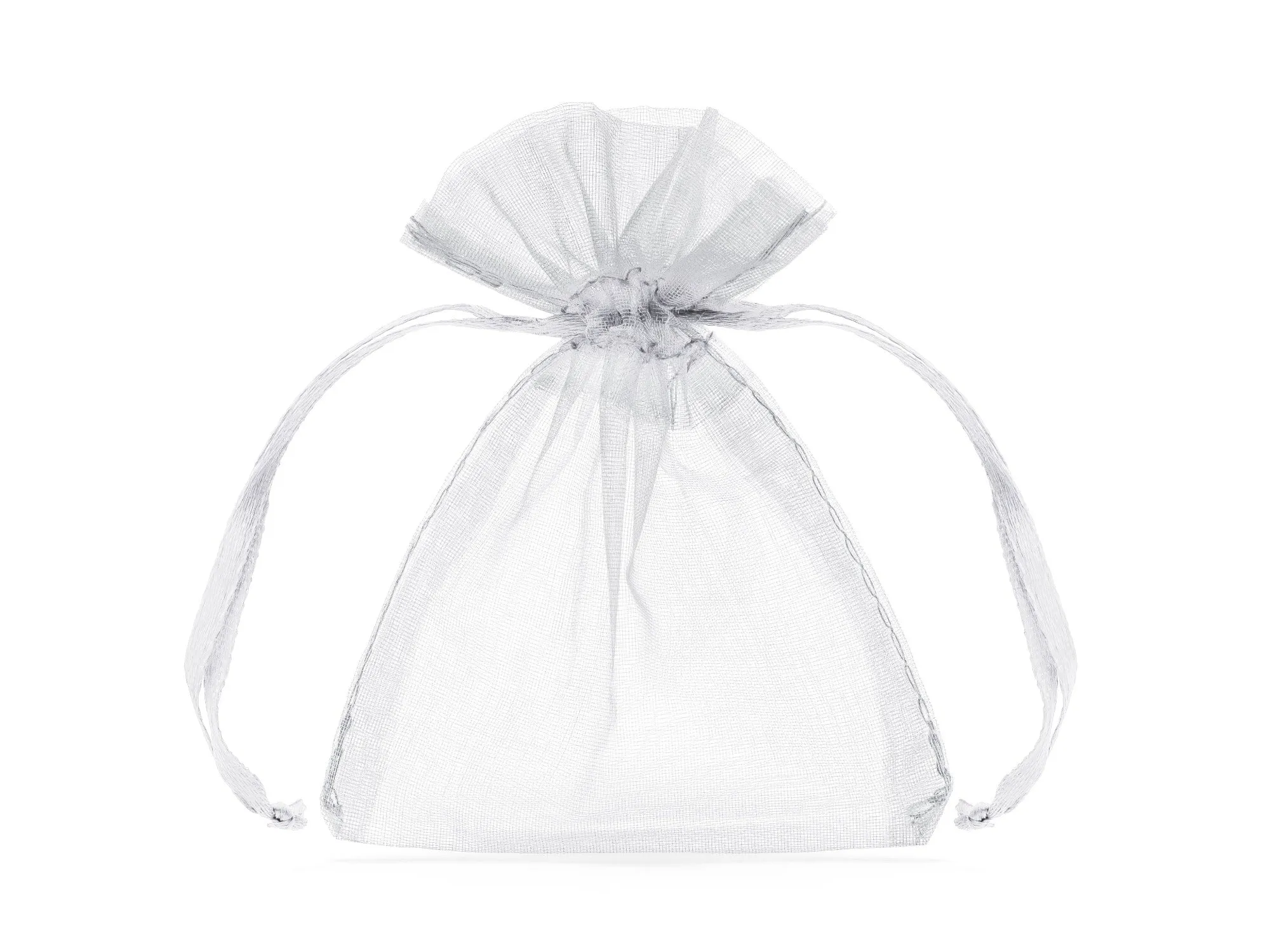 Silver Organza Bags 7.5 X10cm Pack of 10