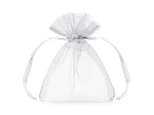 Silver Organza Bags 7.5 X10cm Pack of 10