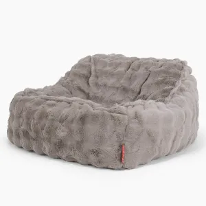 Sloucher Bean Bag Chair - Bubble Faux Fur Mink