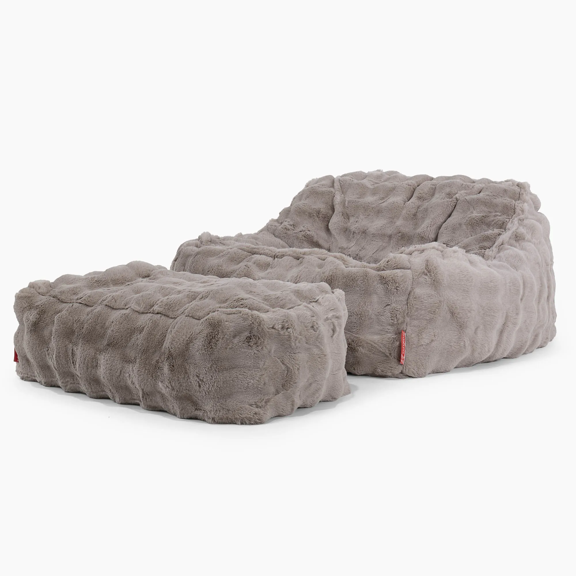 Sloucher Bean Bag Chair - Bubble Faux Fur Mink