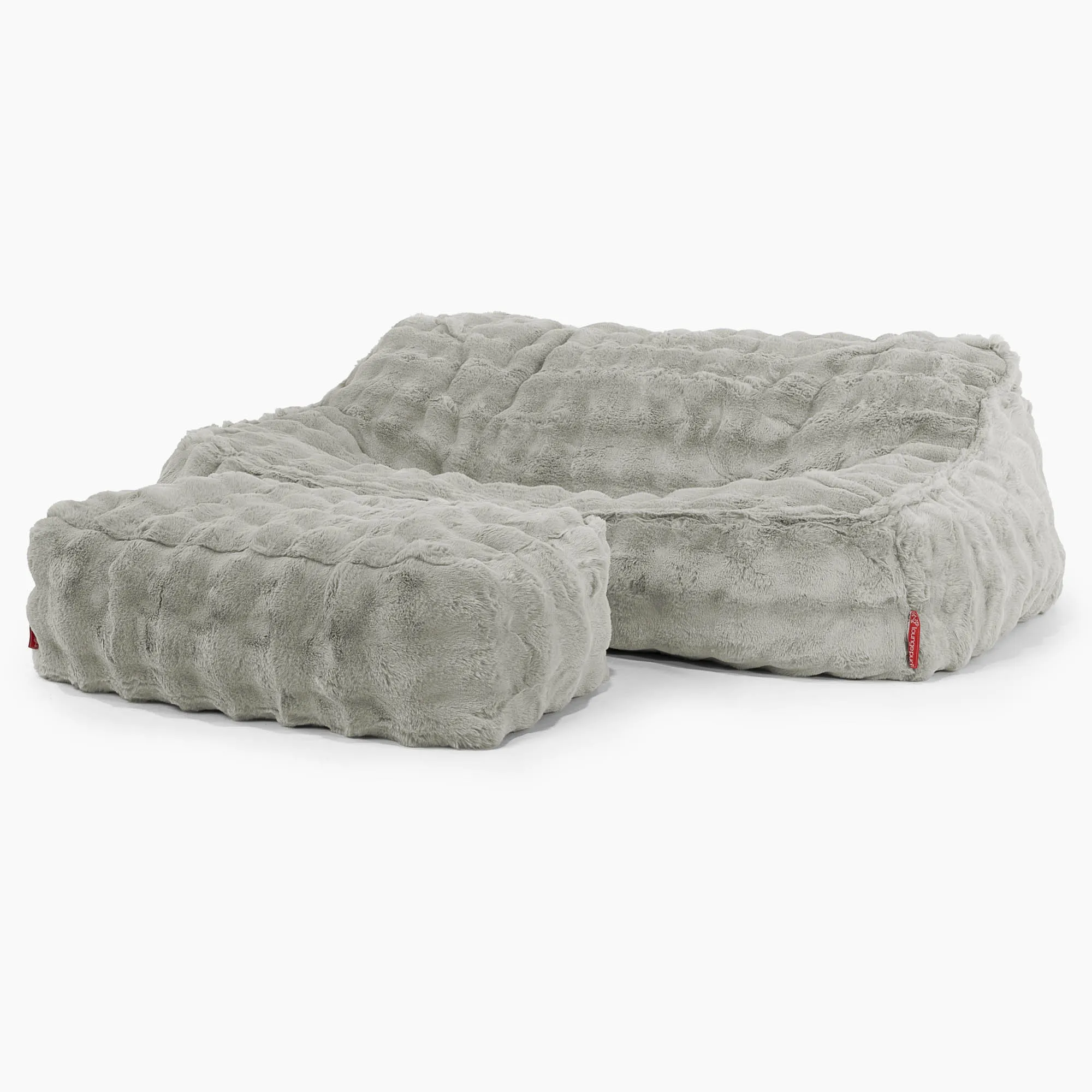 Sloucher Bean Bag Sofa - Bubble Faux Fur Sage Green