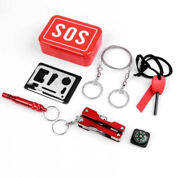 Super Compact 6-in-1 SOS Survival Kit