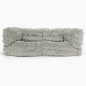 The 2 Seater Albert Sofa Bean Bag - Bubble Faux Fur Sage Green