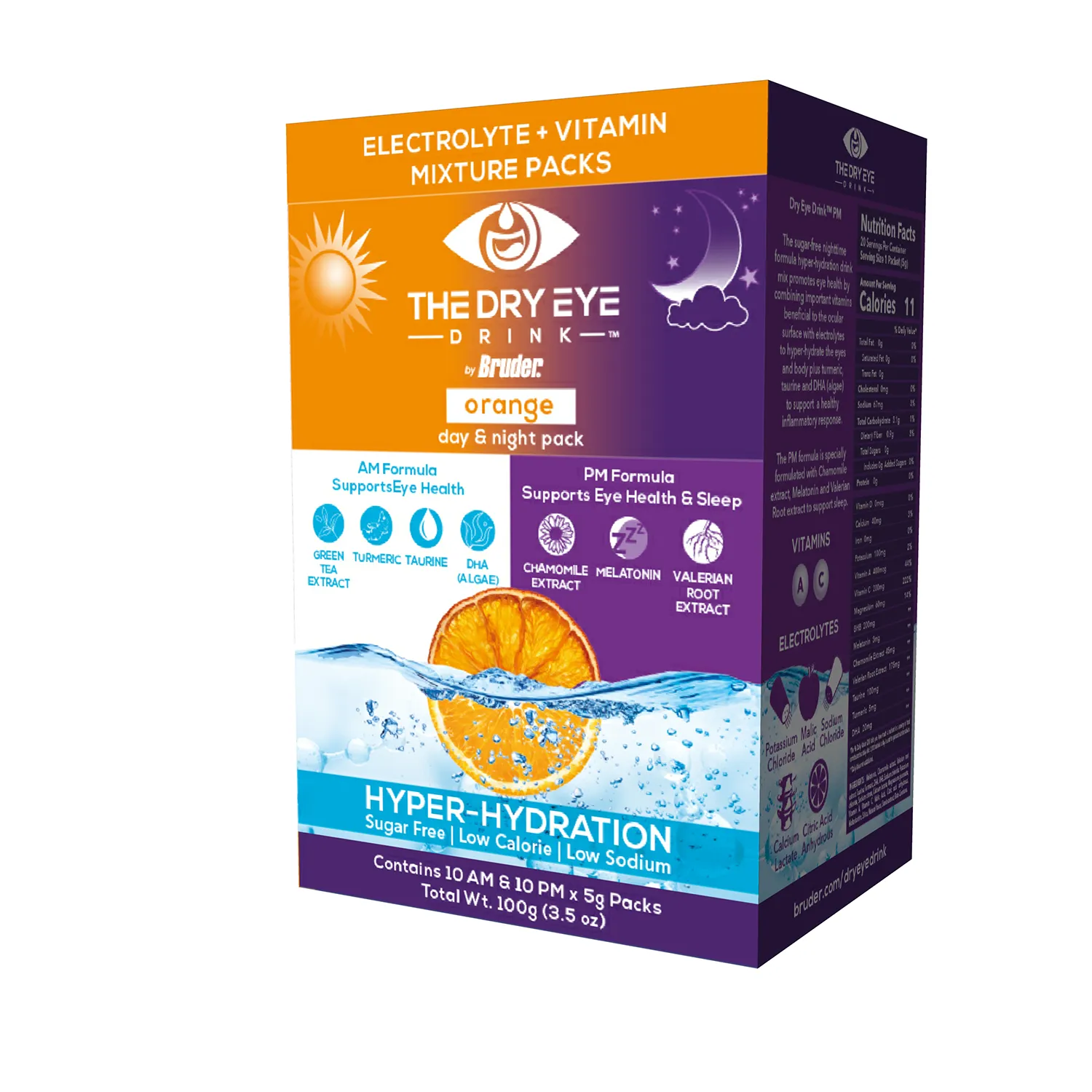 The Dry Eye Drink - Orange Flavor AM/PM Combo Pack