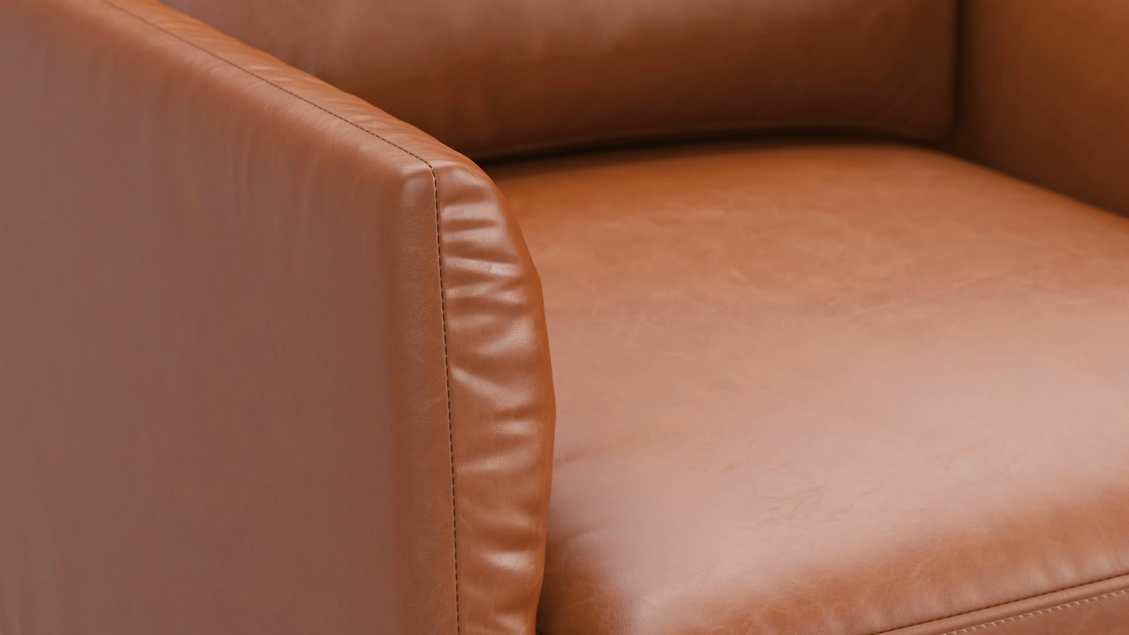 Toriko - Toriko Lounge Chair, Tan Premium Leather