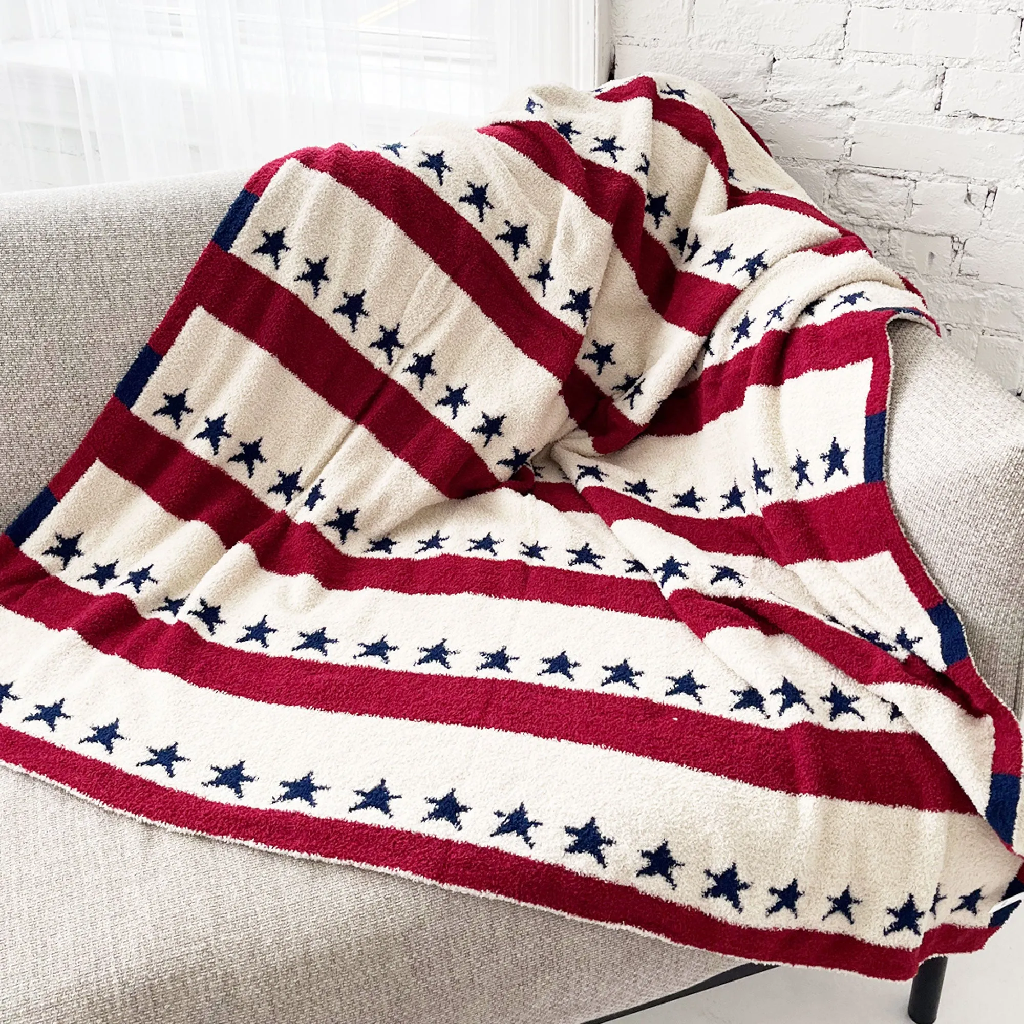 USA Star Cozy Throw Blanket