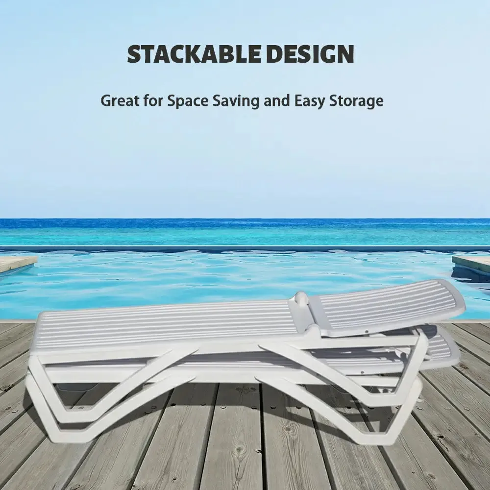 White Plastic Patio Chaise Lounge Sets