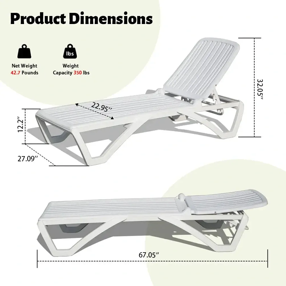 White Plastic Patio Chaise Lounge Sets