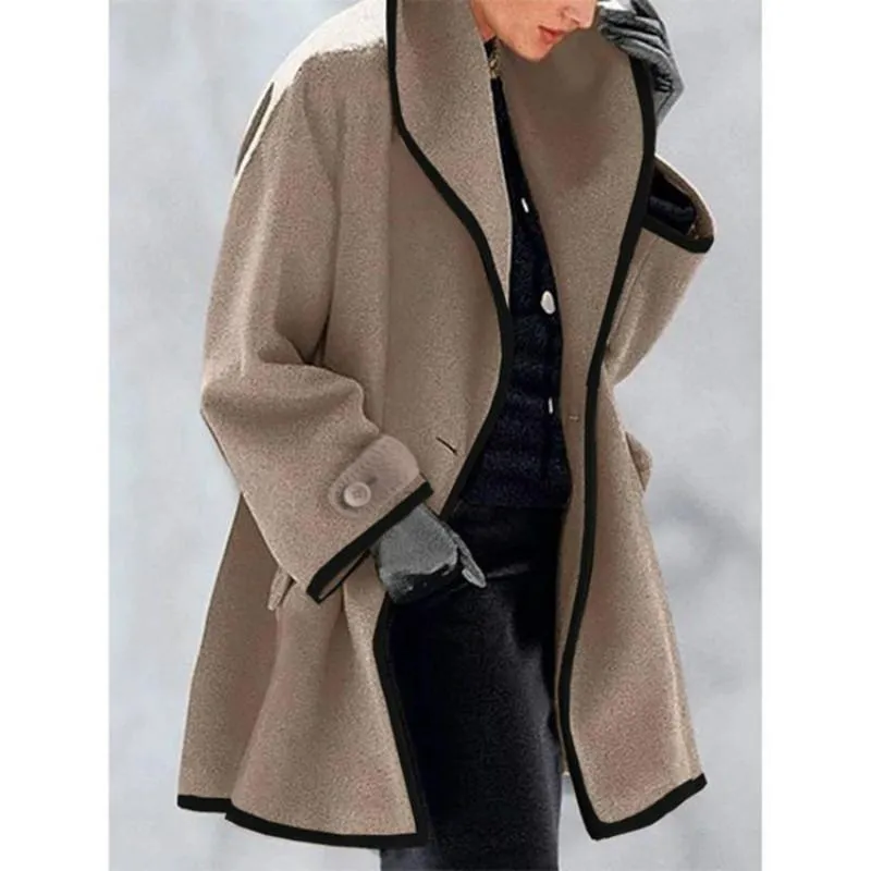 Womens Winter Solid Color Long-sleeve Loose Hooded Jacket