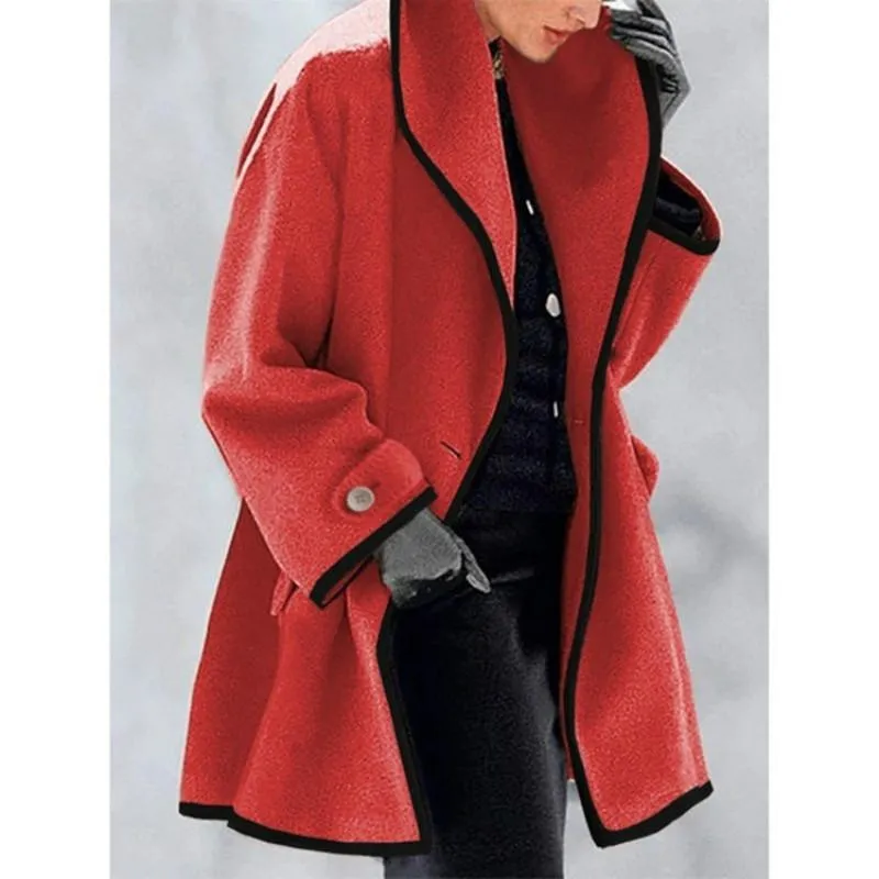 Womens Winter Solid Color Long-sleeve Loose Hooded Jacket